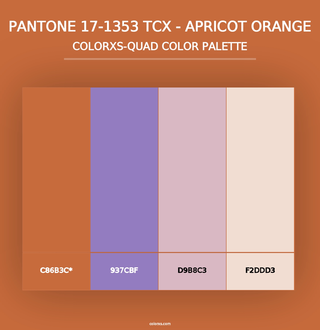 PANTONE 17-1353 TCX - Apricot Orange - Colorxs Quad Palette