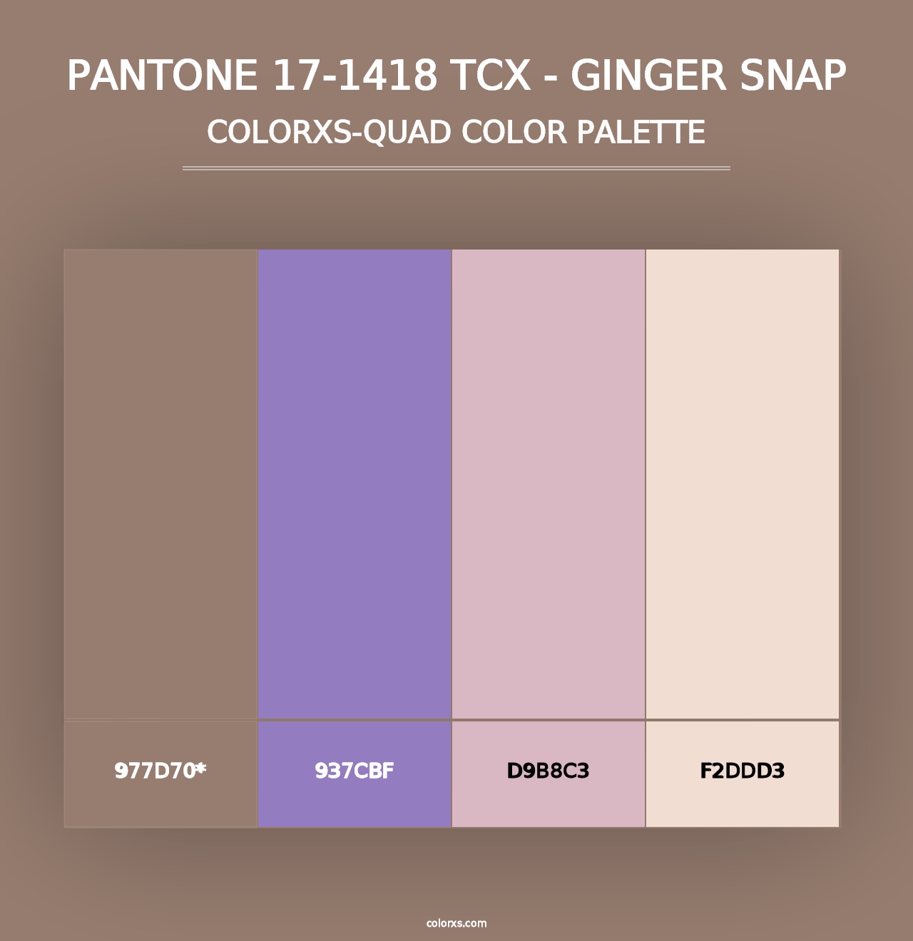 PANTONE 17-1418 TCX - Ginger Snap - Colorxs Quad Palette