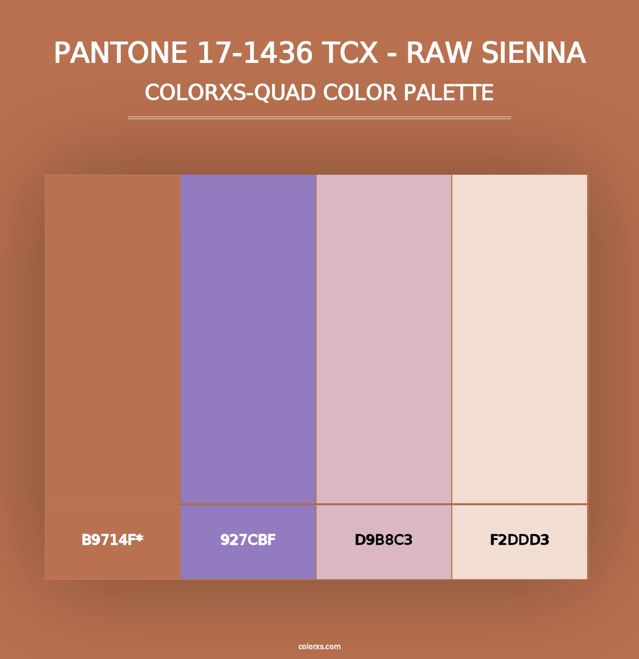 PANTONE 17-1436 TCX - Raw Sienna - Colorxs Quad Palette