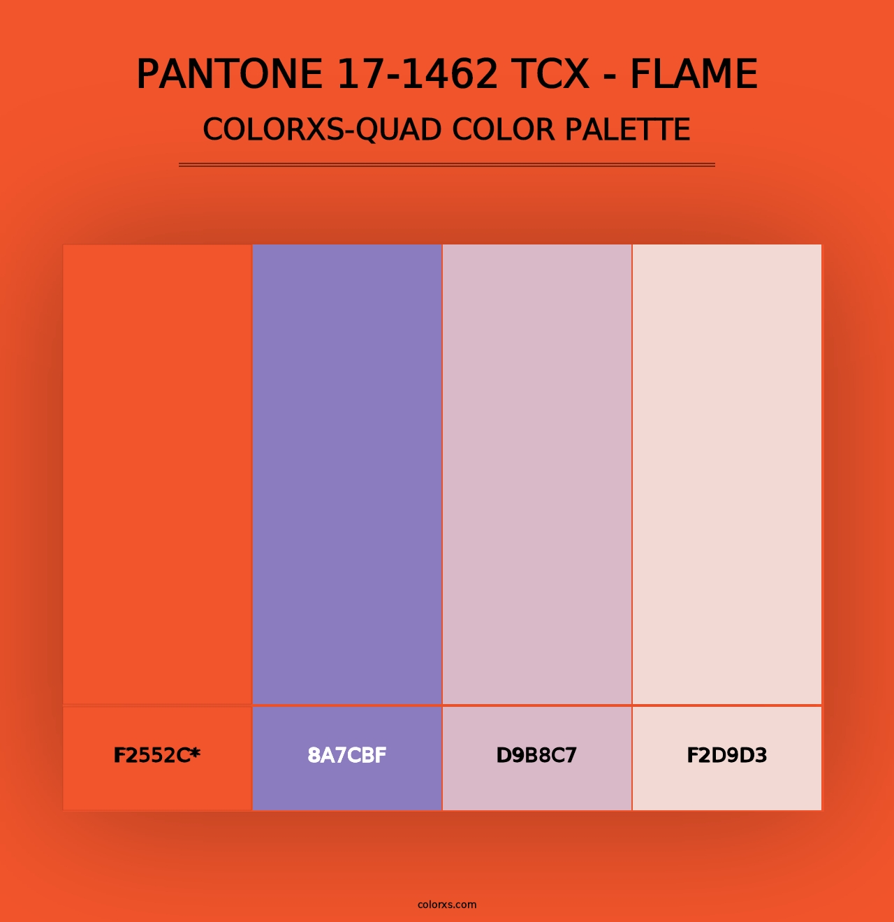 PANTONE 17-1462 TCX - Flame - Colorxs Quad Palette