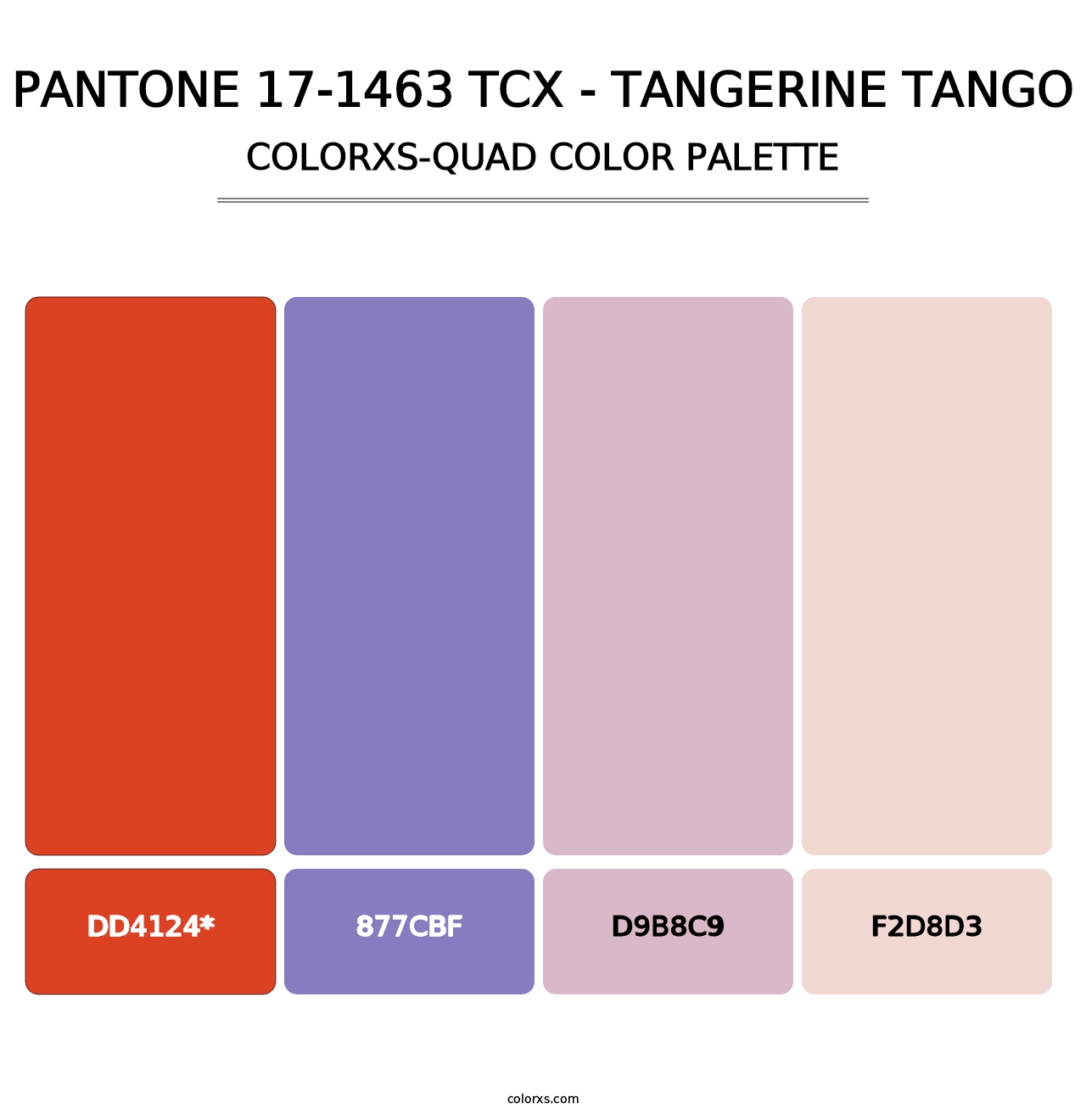 PANTONE 17-1463 TCX - Tangerine Tango - Colorxs Quad Palette