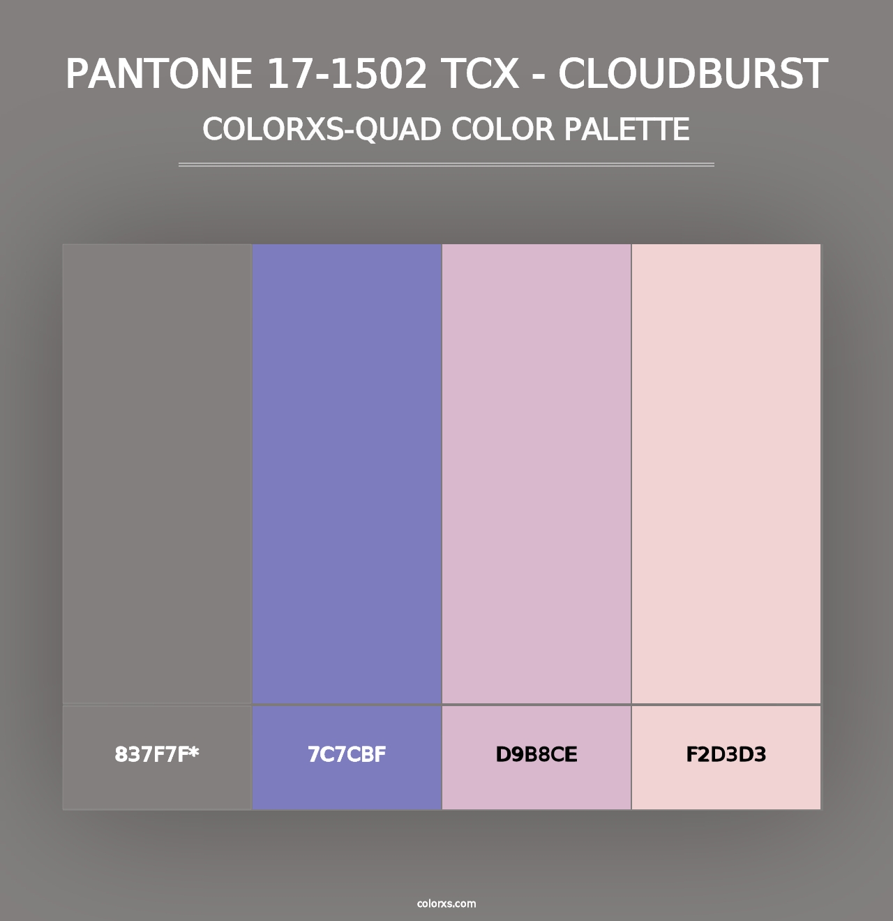 PANTONE 17-1502 TCX - Cloudburst - Colorxs Quad Palette