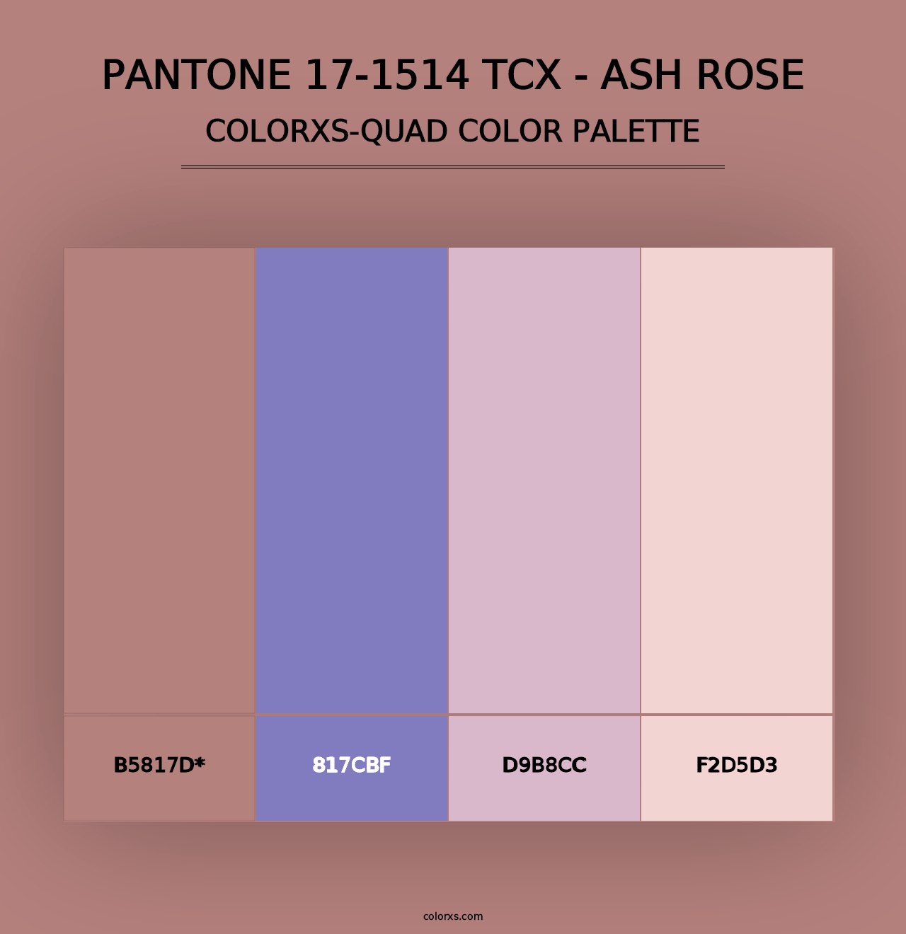 PANTONE 17-1514 TCX - Ash Rose - Colorxs Quad Palette