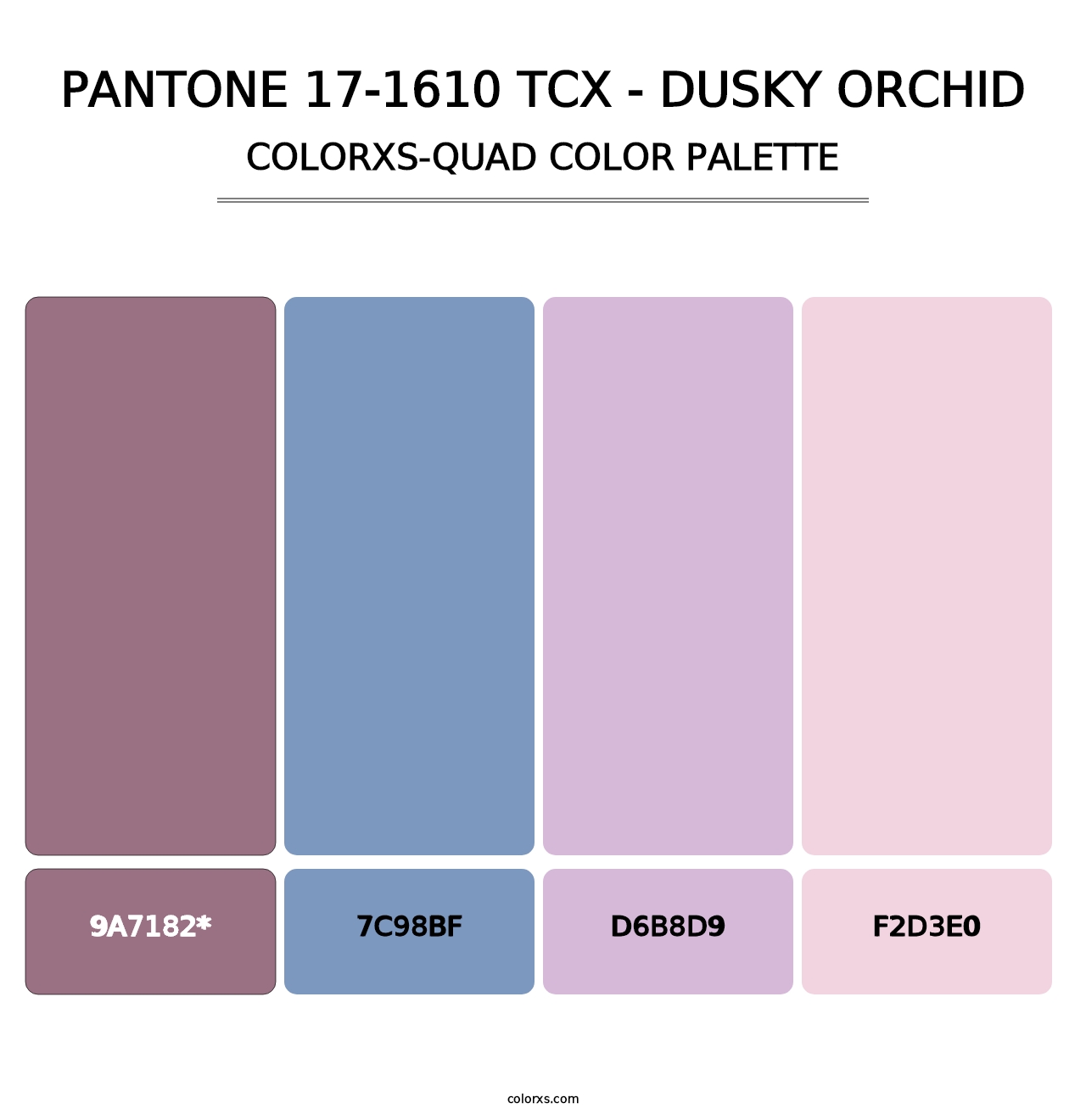 PANTONE 17-1610 TCX - Dusky Orchid - Colorxs Quad Palette