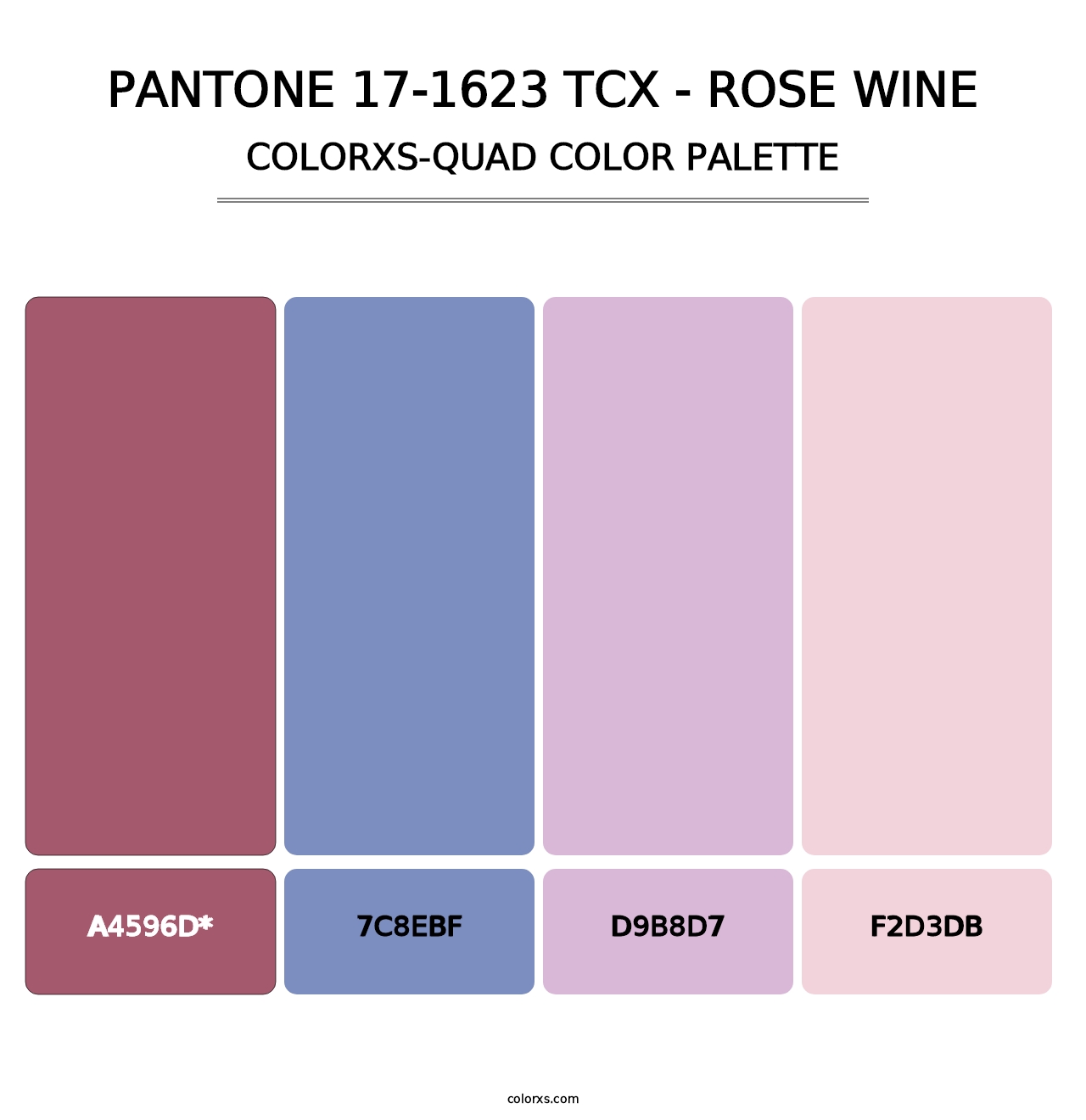 PANTONE 17-1623 TCX - Rose Wine - Colorxs Quad Palette