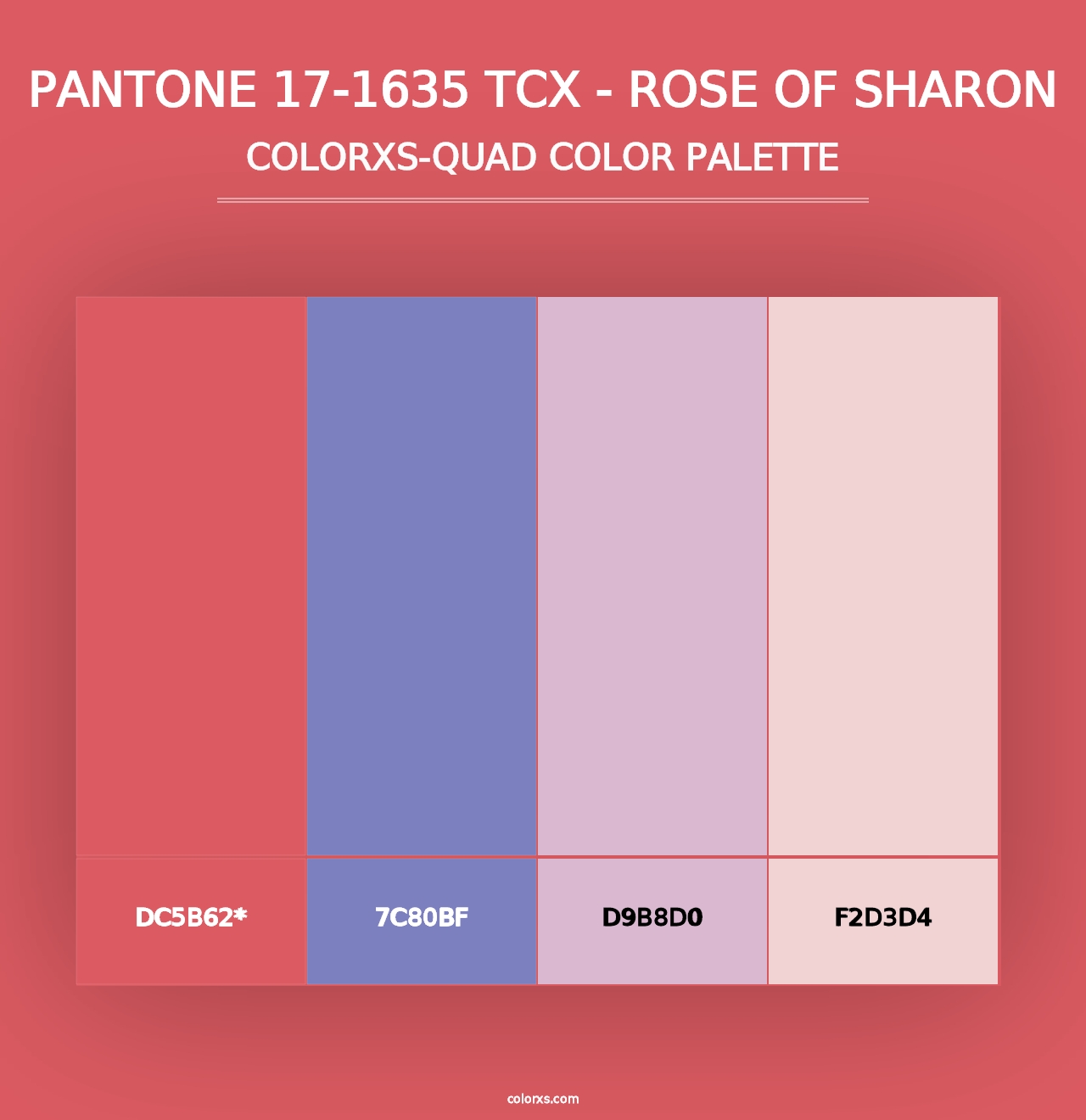 PANTONE 17-1635 TCX - Rose of Sharon - Colorxs Quad Palette