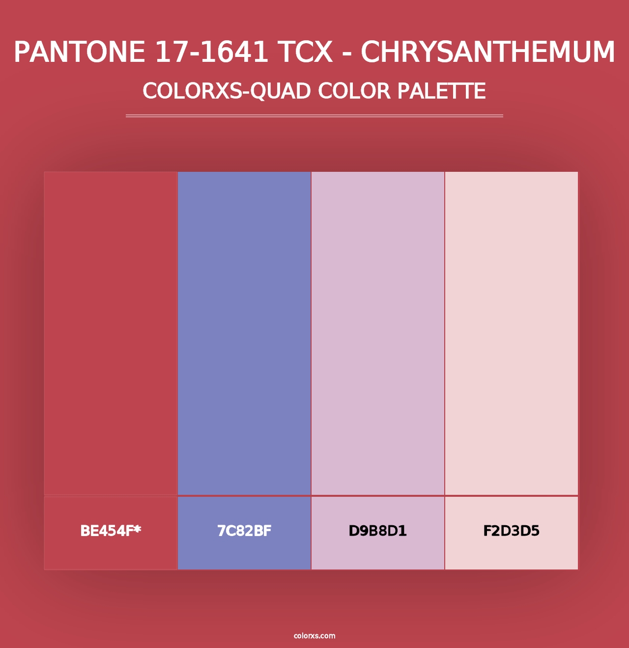 PANTONE 17-1641 TCX - Chrysanthemum - Colorxs Quad Palette