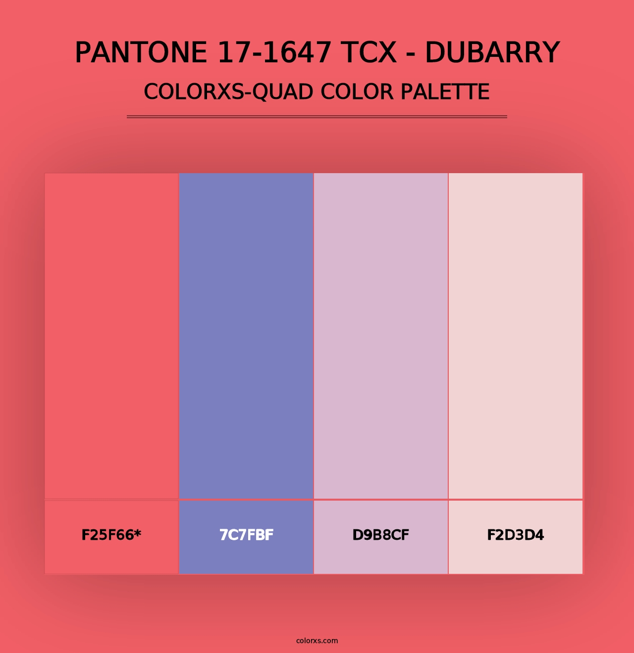 PANTONE 17-1647 TCX - Dubarry - Colorxs Quad Palette