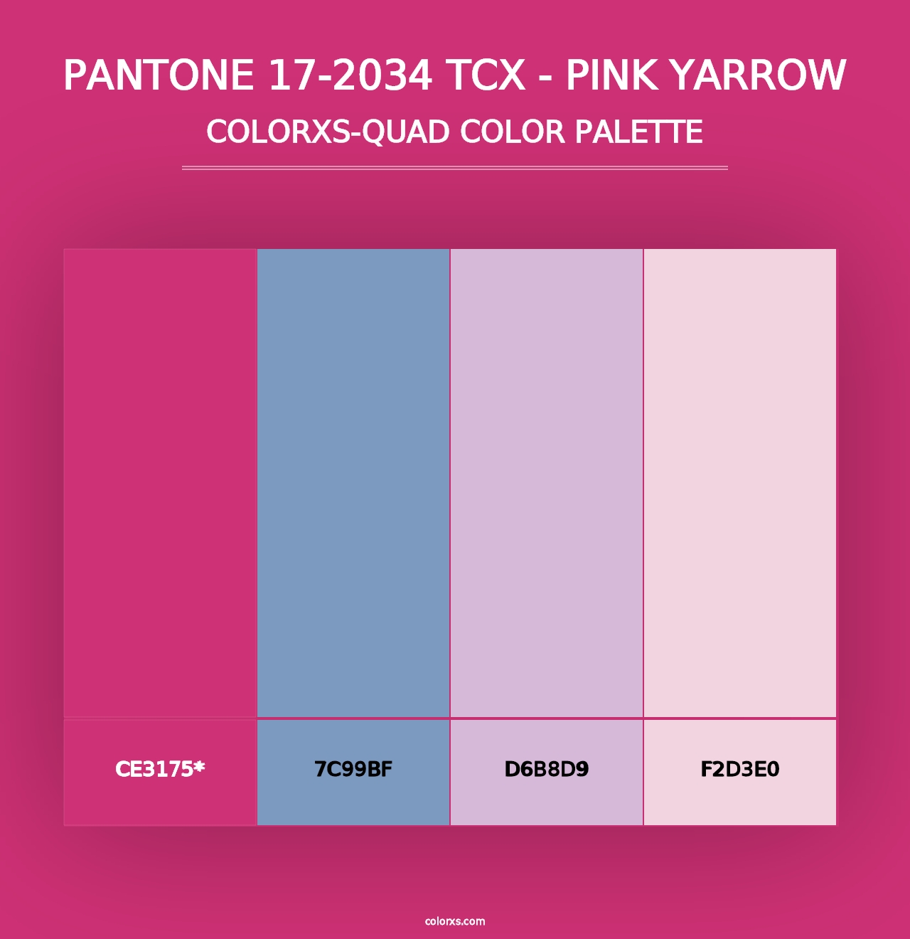 PANTONE 17-2034 TCX - Pink Yarrow - Colorxs Quad Palette