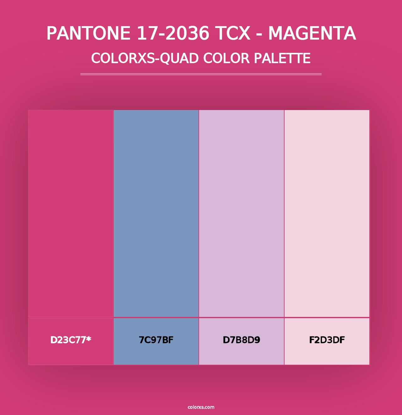 PANTONE 17-2036 TCX - Magenta - Colorxs Quad Palette