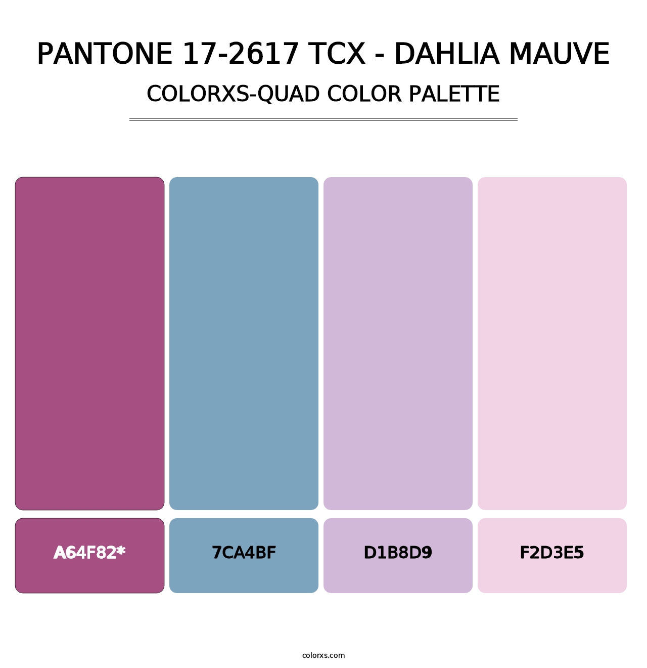 PANTONE 17-2617 TCX - Dahlia Mauve - Colorxs Quad Palette