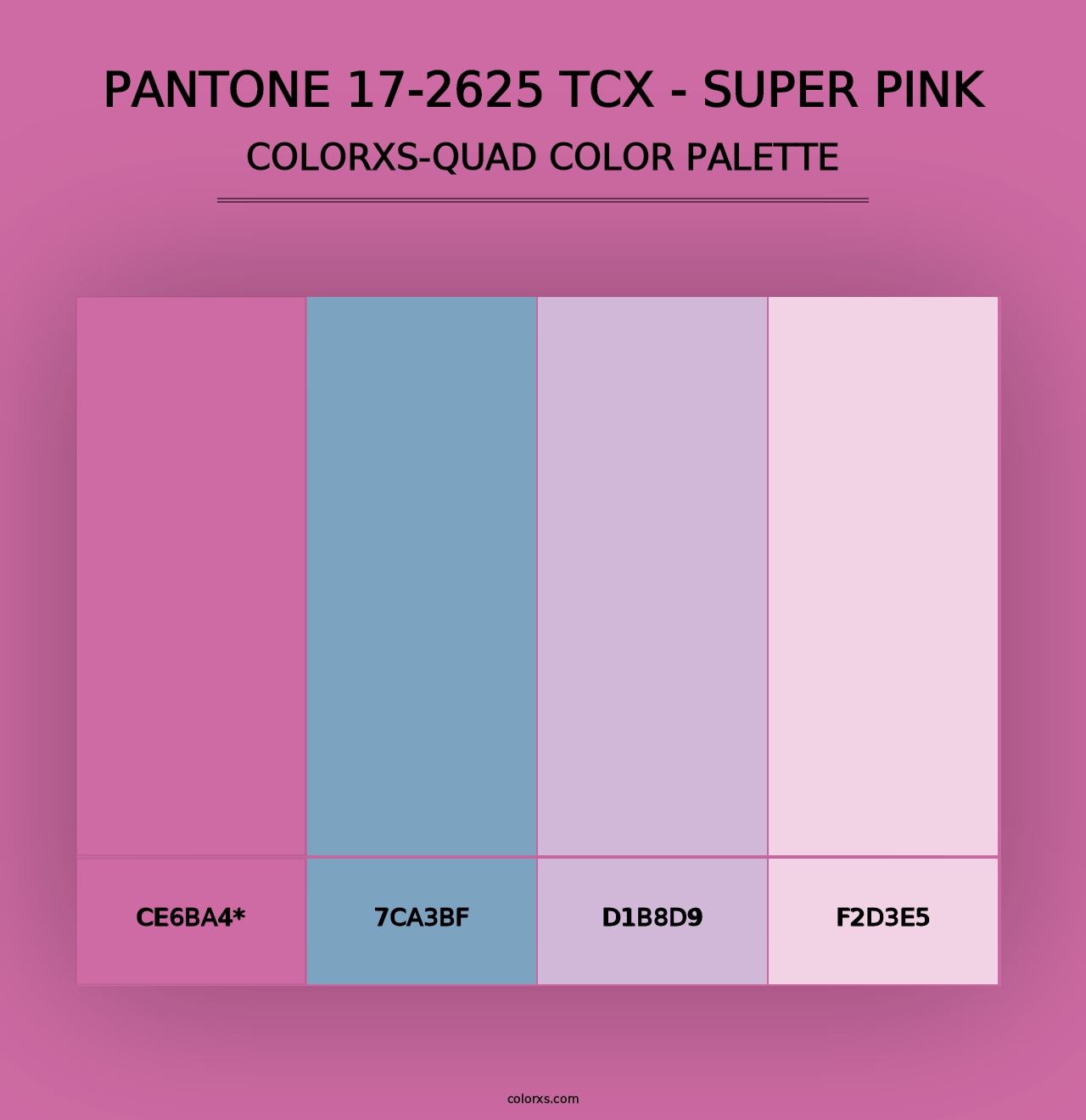 PANTONE 17-2625 TCX - Super Pink - Colorxs Quad Palette