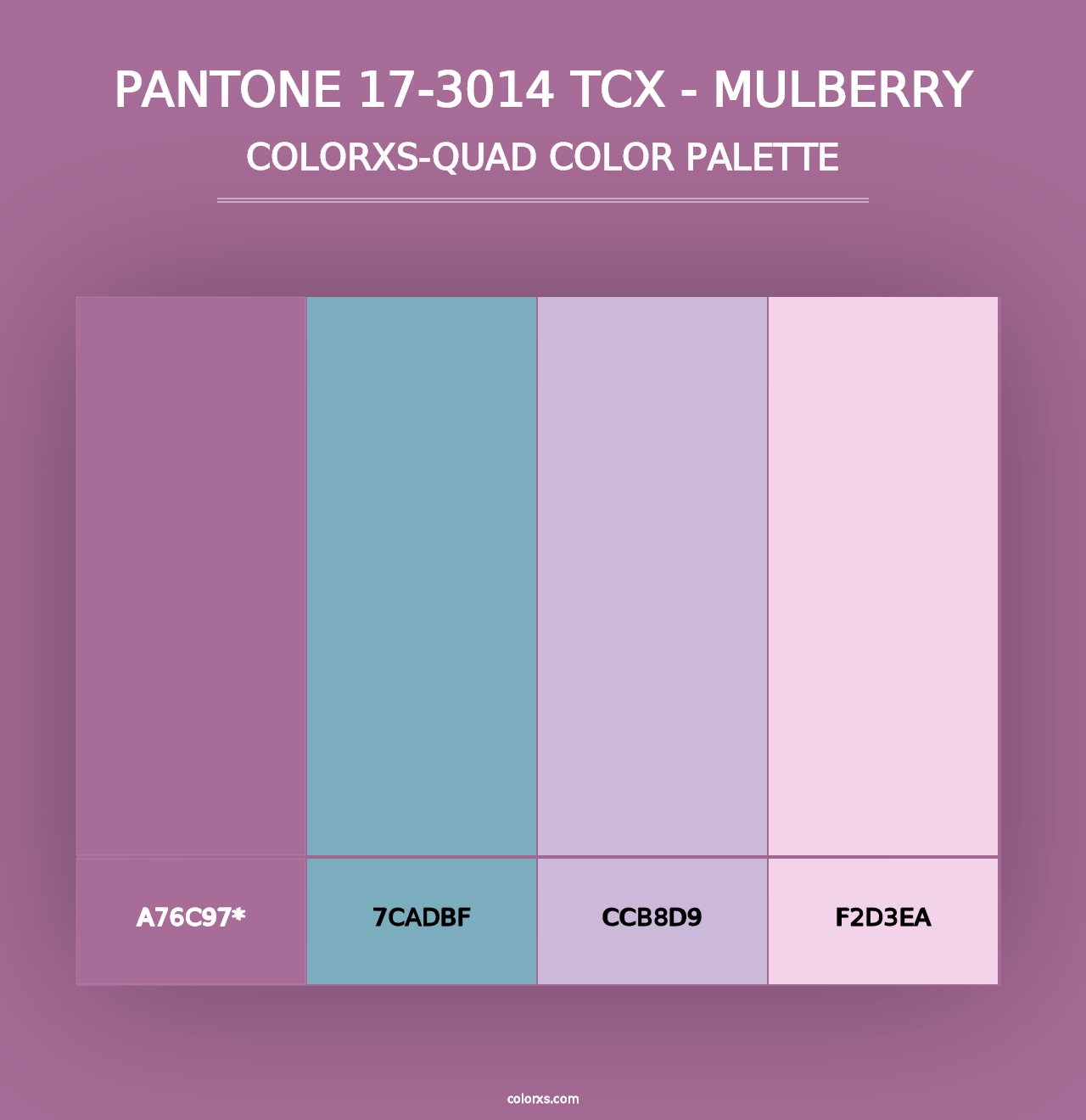 PANTONE 17-3014 TCX - Mulberry - Colorxs Quad Palette