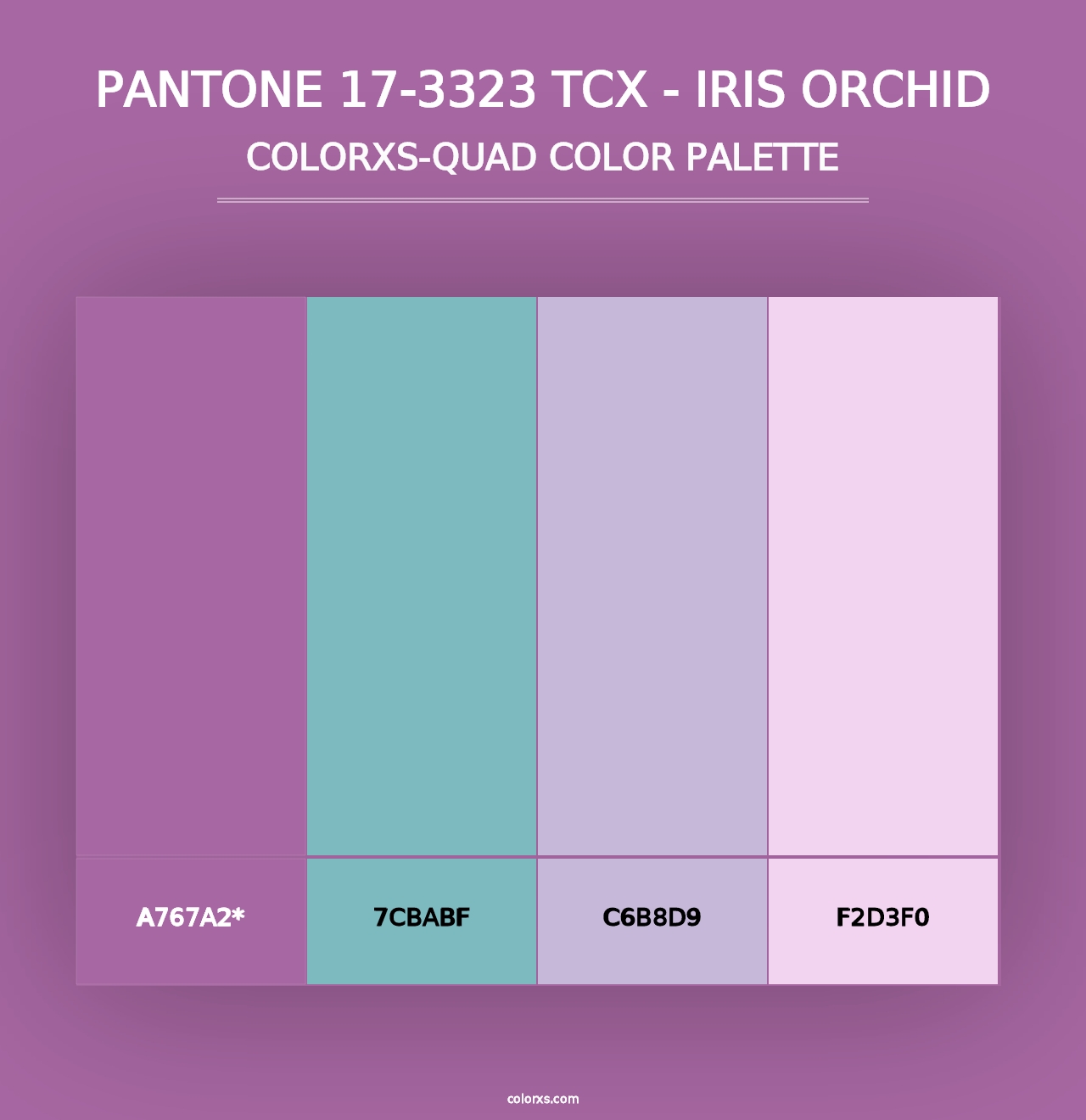 PANTONE 17-3323 TCX - Iris Orchid - Colorxs Quad Palette