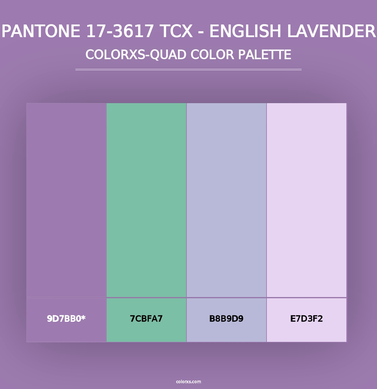 PANTONE 17-3617 TCX - English Lavender - Colorxs Quad Palette