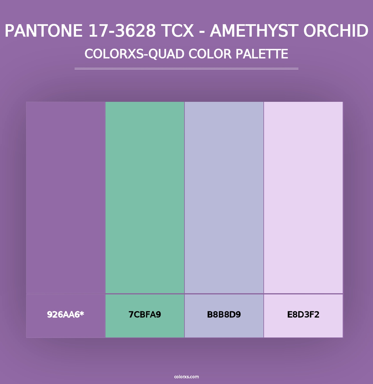 PANTONE 17-3628 TCX - Amethyst Orchid - Colorxs Quad Palette