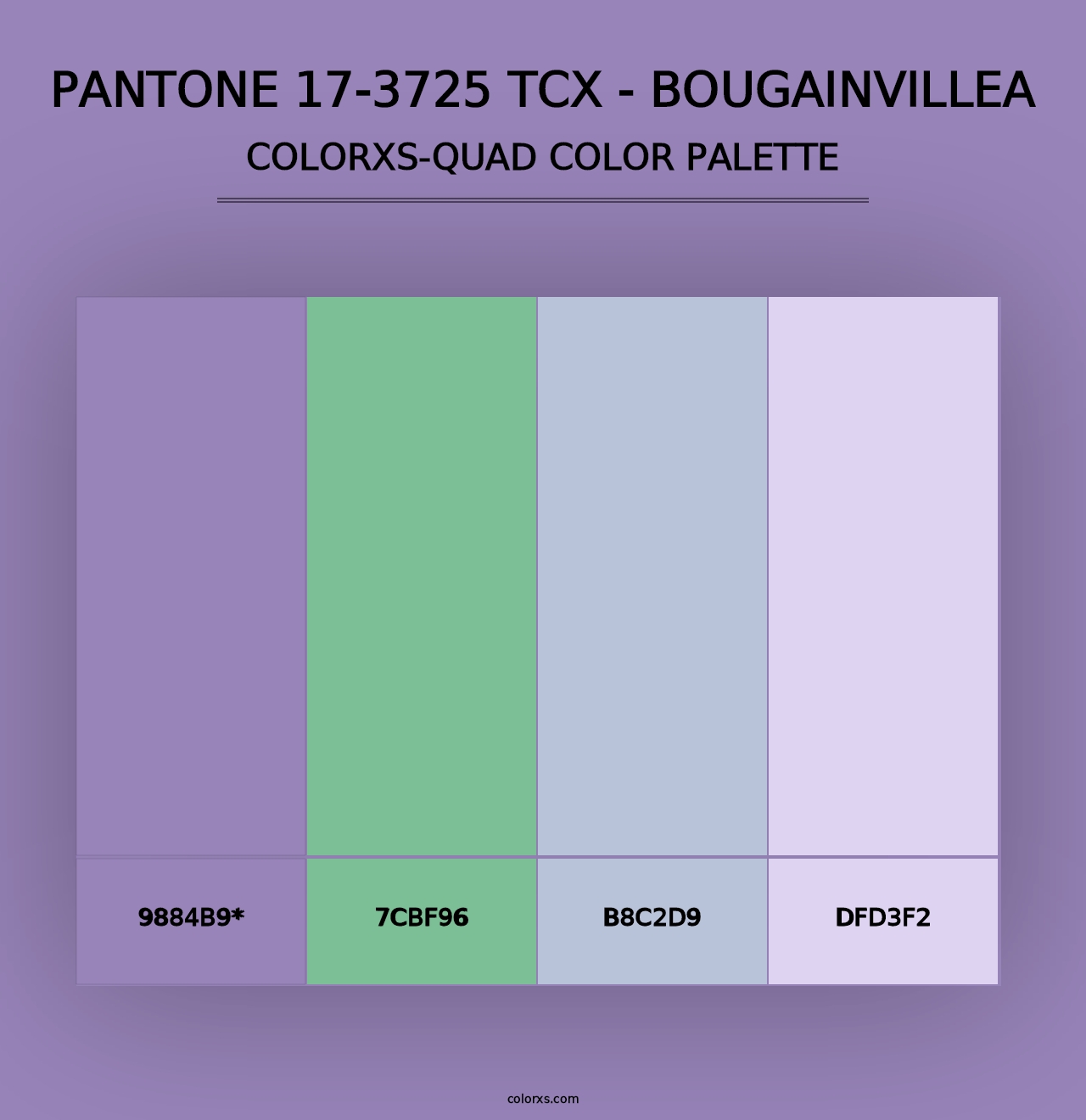 PANTONE 17-3725 TCX - Bougainvillea - Colorxs Quad Palette