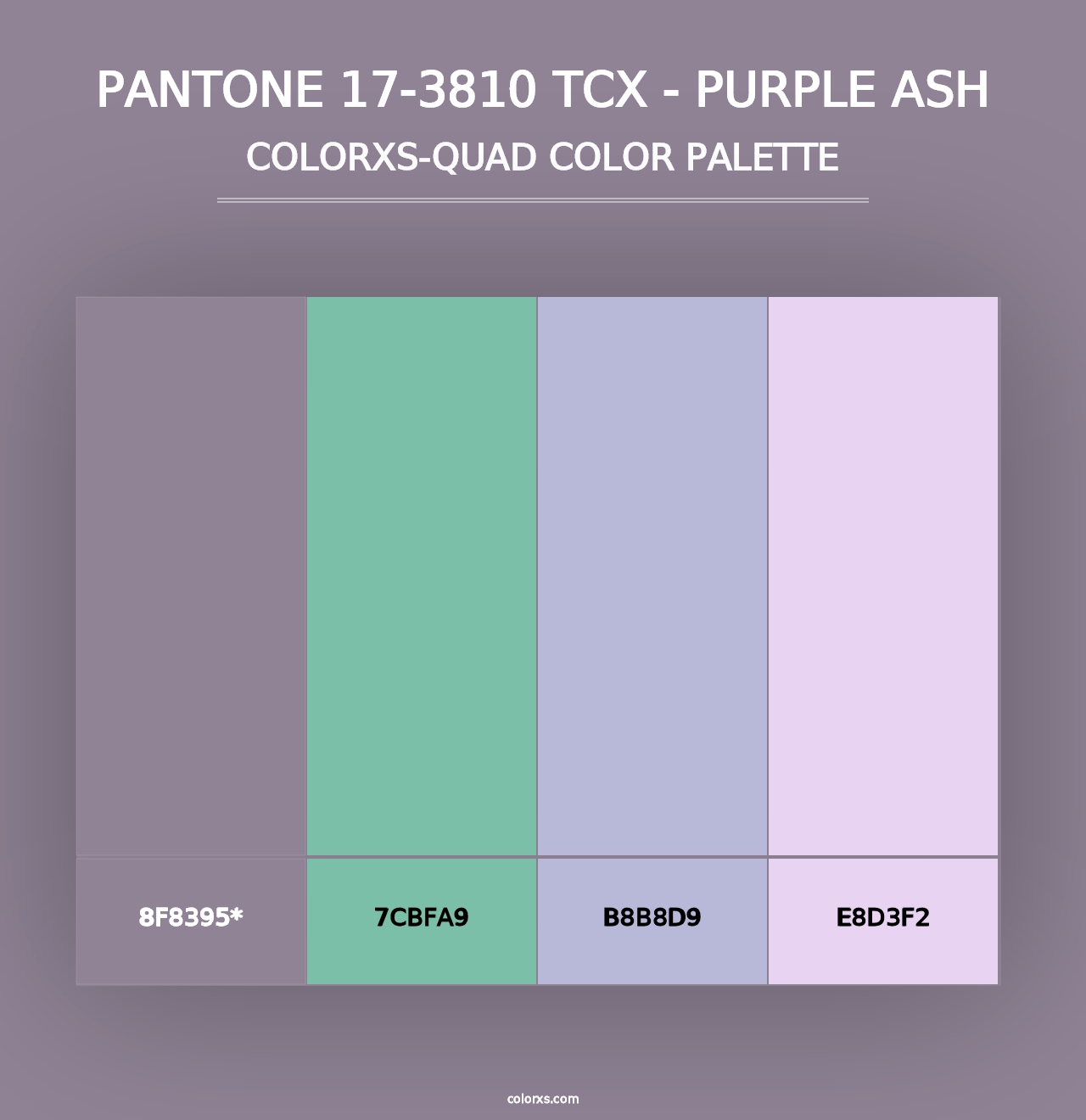 PANTONE 17-3810 TCX - Purple Ash - Colorxs Quad Palette