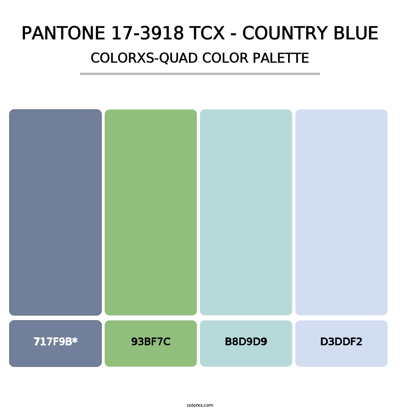 PANTONE 17-3918 TCX - Country Blue - Colorxs Quad Palette