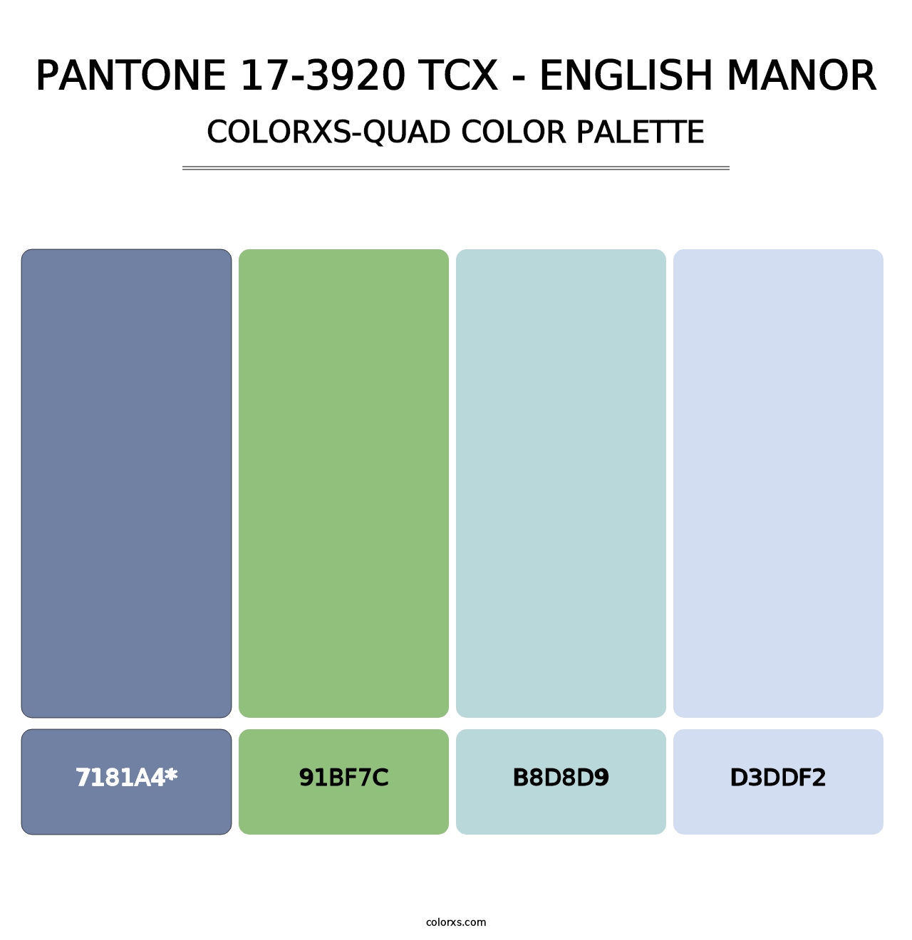 PANTONE 17-3920 TCX - English Manor - Colorxs Quad Palette