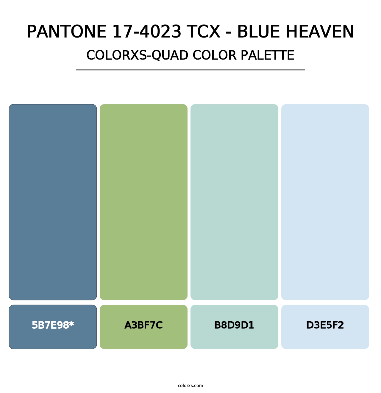 PANTONE 17-4023 TCX - Blue Heaven - Colorxs Quad Palette