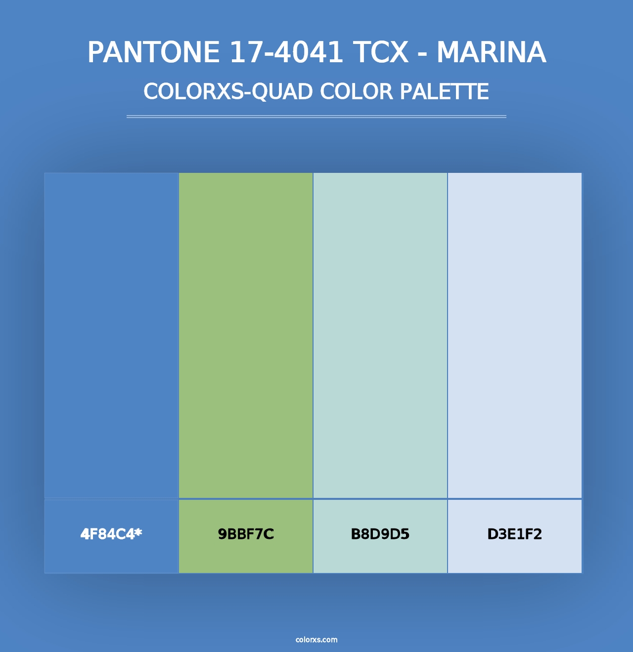 PANTONE 17-4041 TCX - Marina - Colorxs Quad Palette