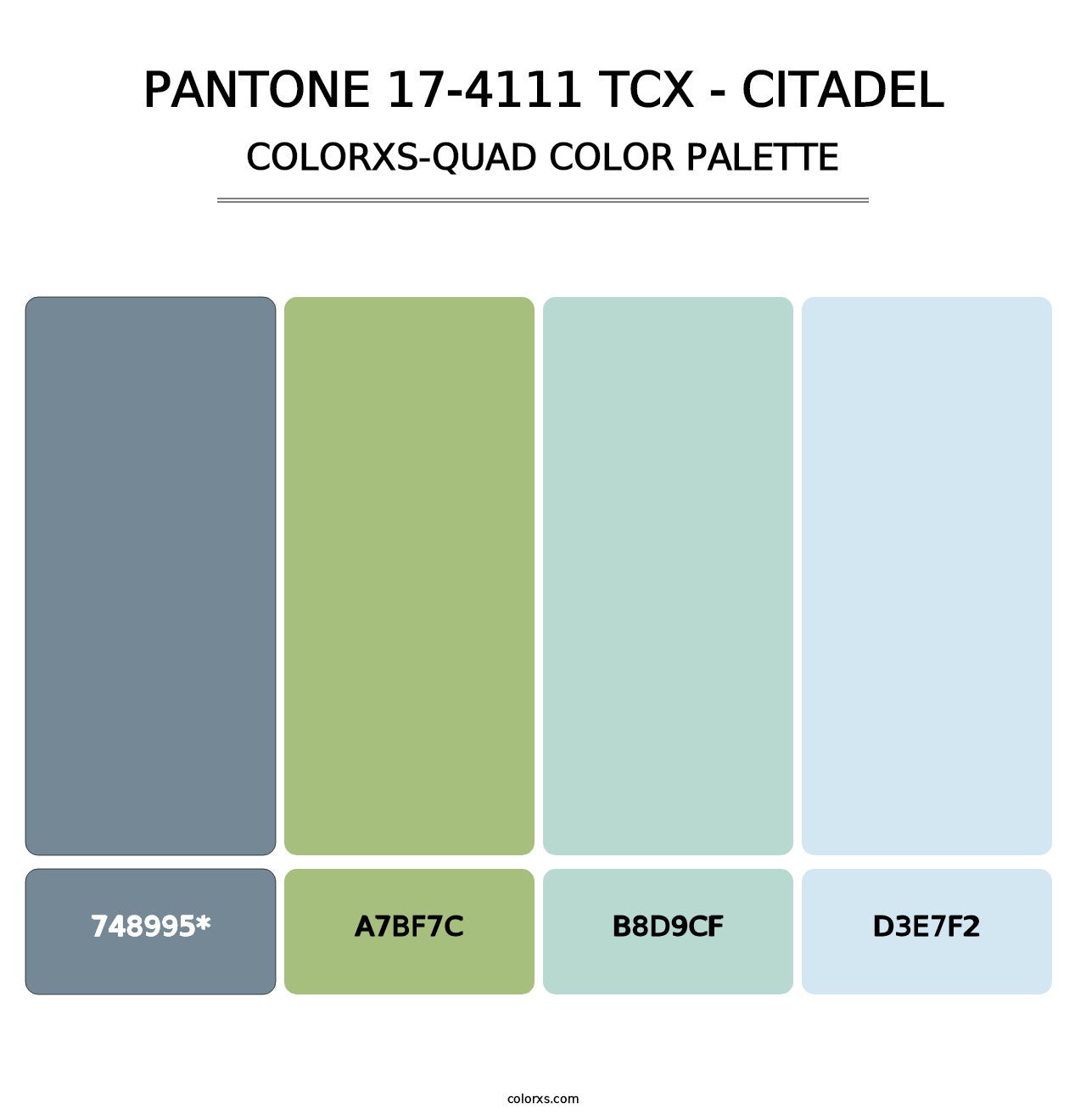 PANTONE 17-4111 TCX - Citadel - Colorxs Quad Palette