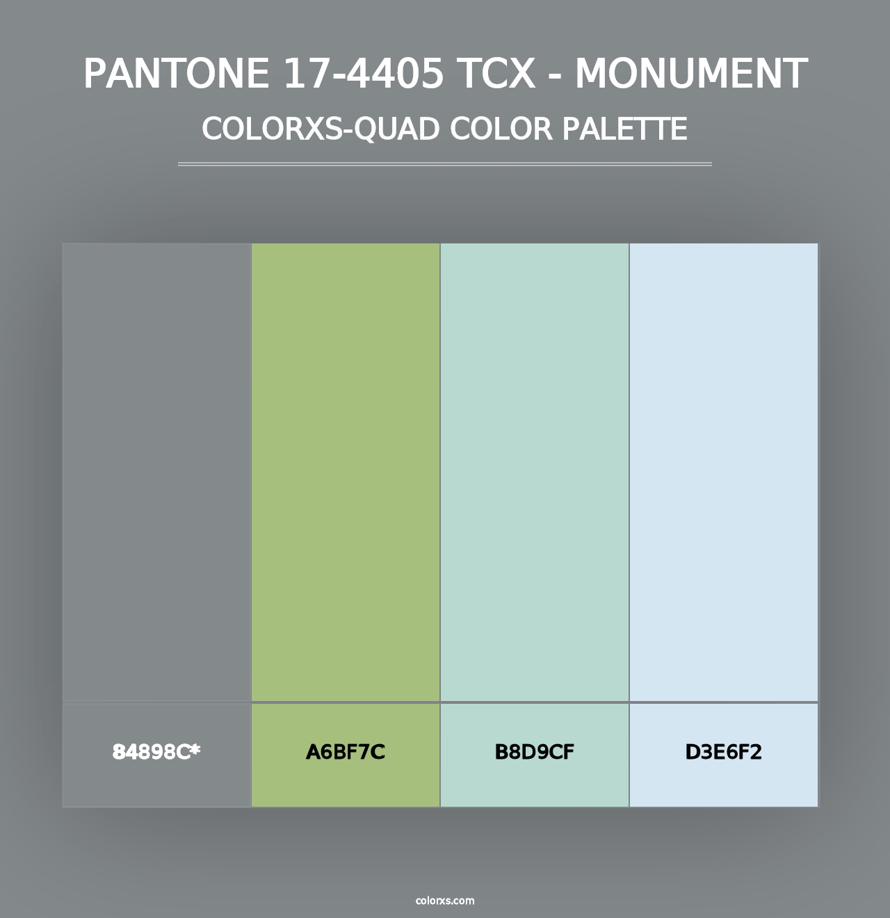 PANTONE 17-4405 TCX - Monument - Colorxs Quad Palette