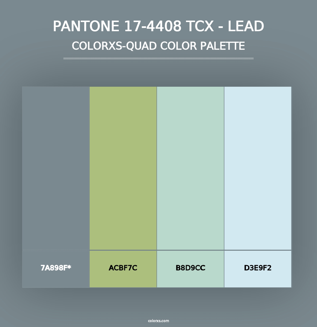 PANTONE 17-4408 TCX - Lead - Colorxs Quad Palette