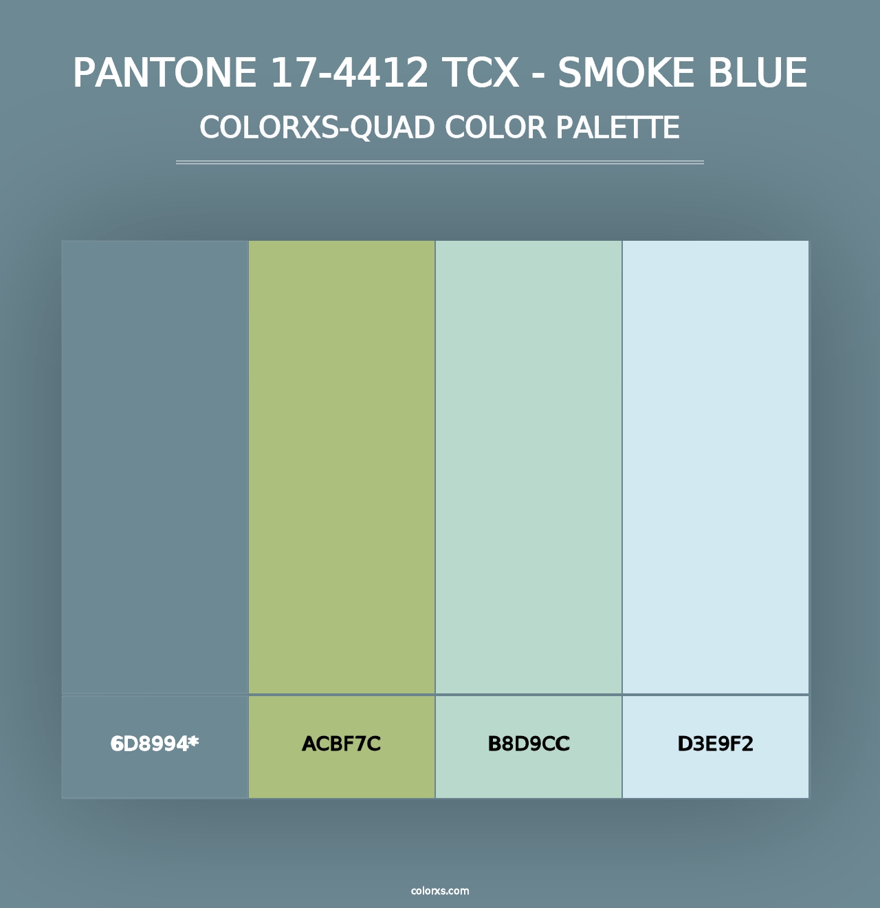 PANTONE 17-4412 TCX - Smoke Blue - Colorxs Quad Palette