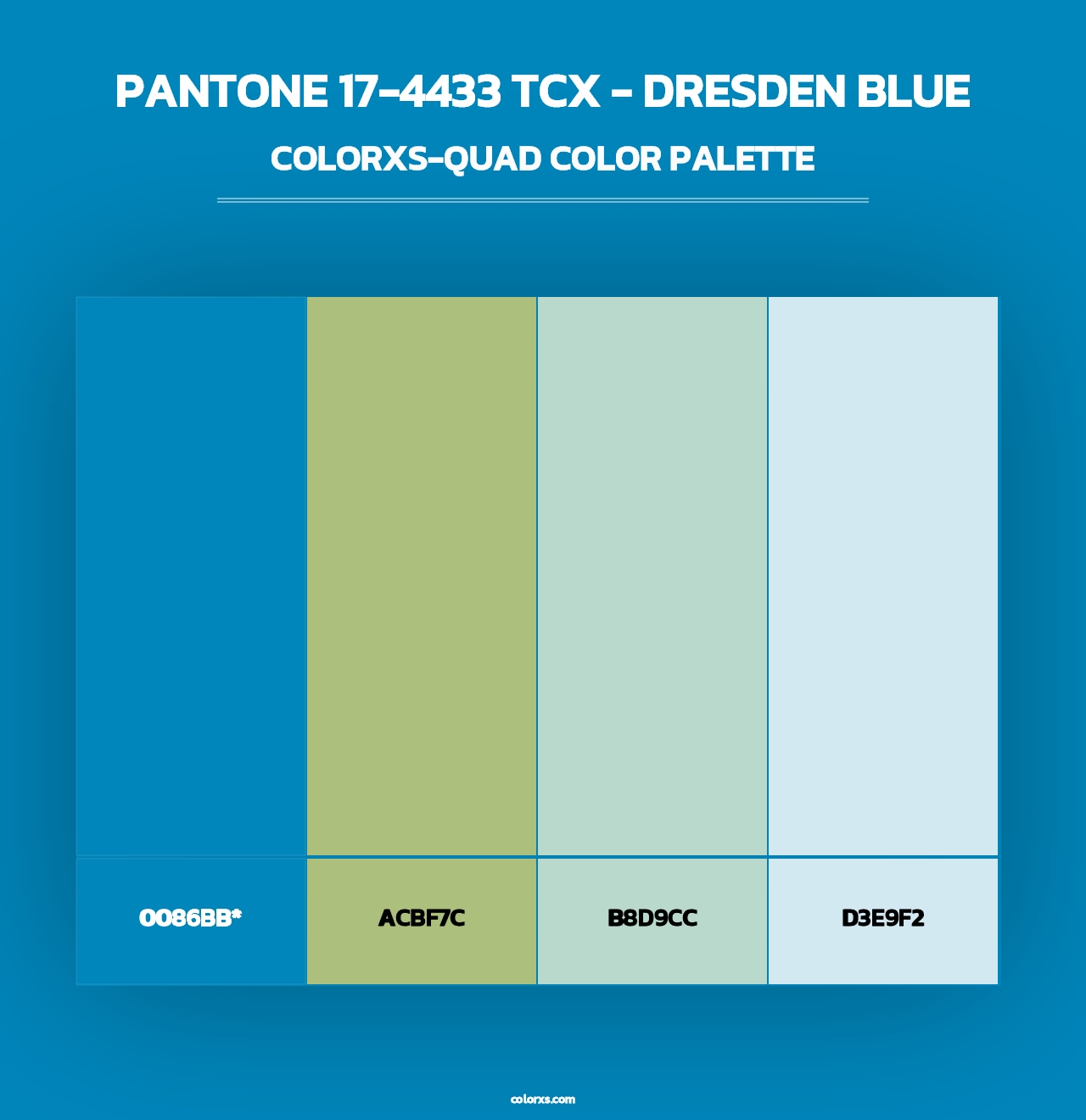 PANTONE 17-4433 TCX - Dresden Blue - Colorxs Quad Palette