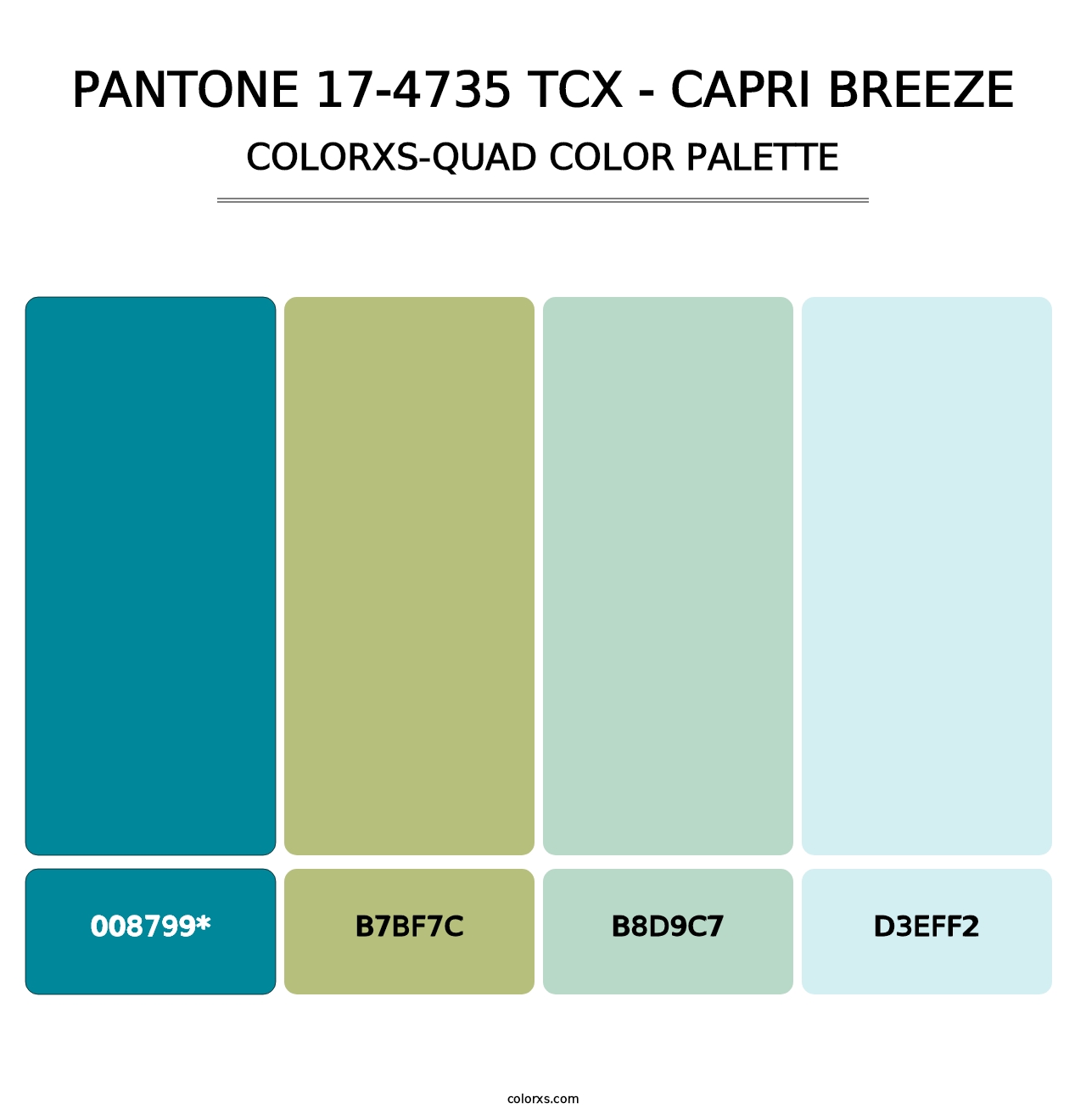 PANTONE 17-4735 TCX - Capri Breeze - Colorxs Quad Palette