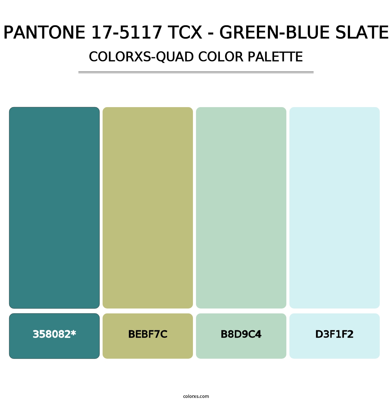 PANTONE 17-5117 TCX - Green-Blue Slate - Colorxs Quad Palette