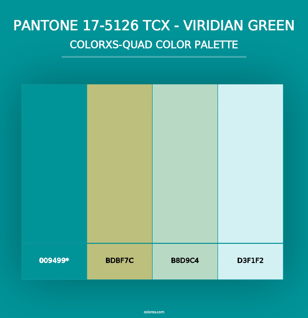 PANTONE 17-5126 TCX - Viridian Green - Colorxs Quad Palette