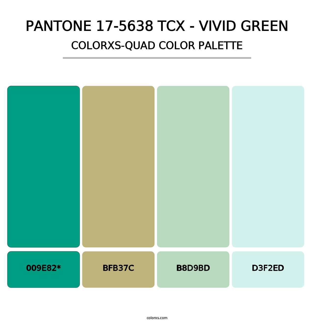 PANTONE 17-5638 TCX - Vivid Green - Colorxs Quad Palette