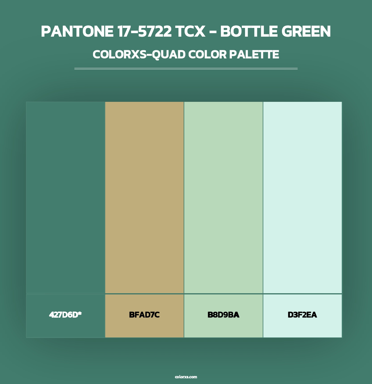 PANTONE 17-5722 TCX - Bottle Green - Colorxs Quad Palette