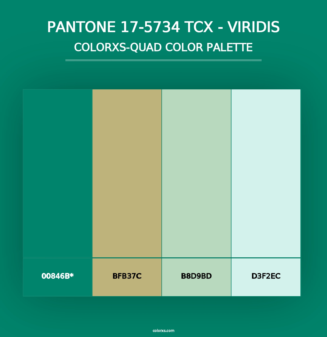 PANTONE 17-5734 TCX - Viridis - Colorxs Quad Palette