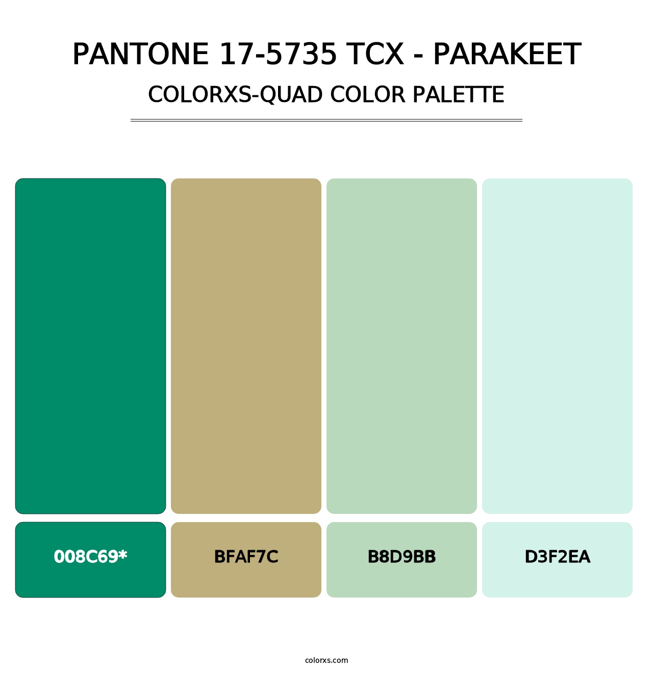 PANTONE 17-5735 TCX - Parakeet - Colorxs Quad Palette