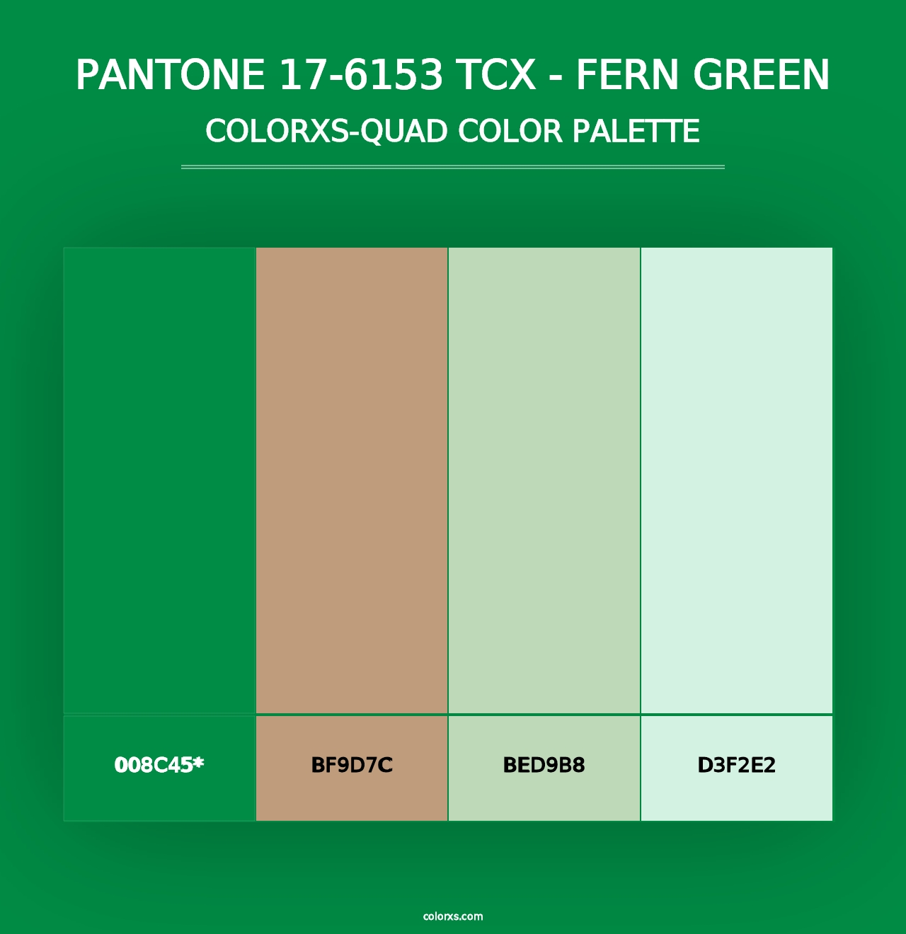 PANTONE 17-6153 TCX - Fern Green - Colorxs Quad Palette