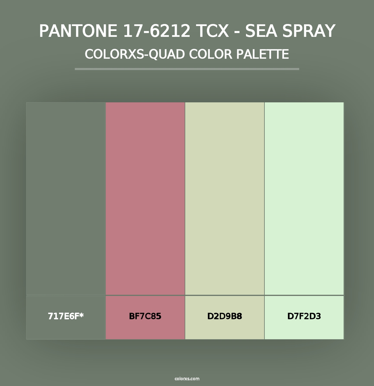 PANTONE 17-6212 TCX - Sea Spray - Colorxs Quad Palette