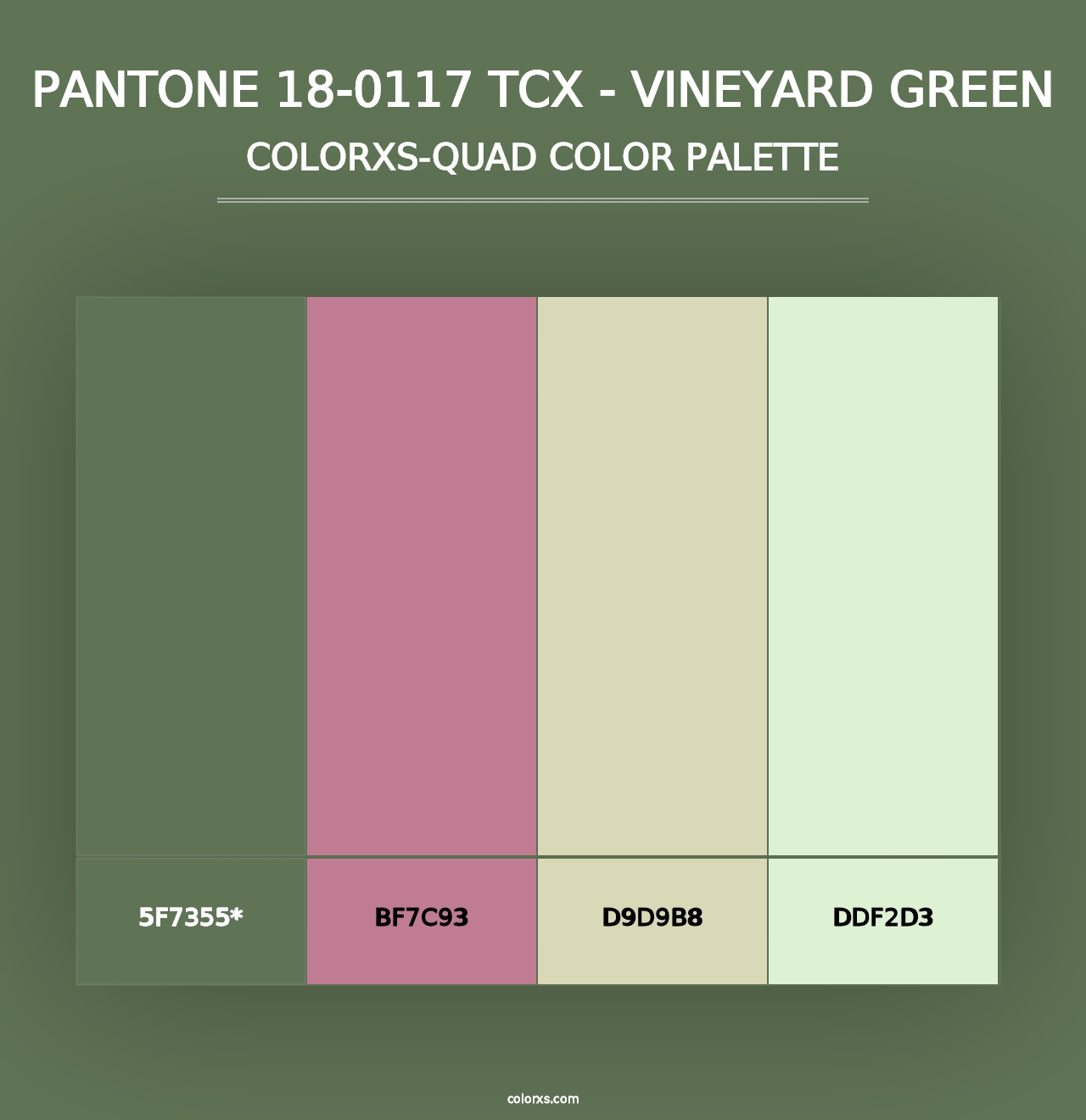 PANTONE 18-0117 TCX - Vineyard Green - Colorxs Quad Palette