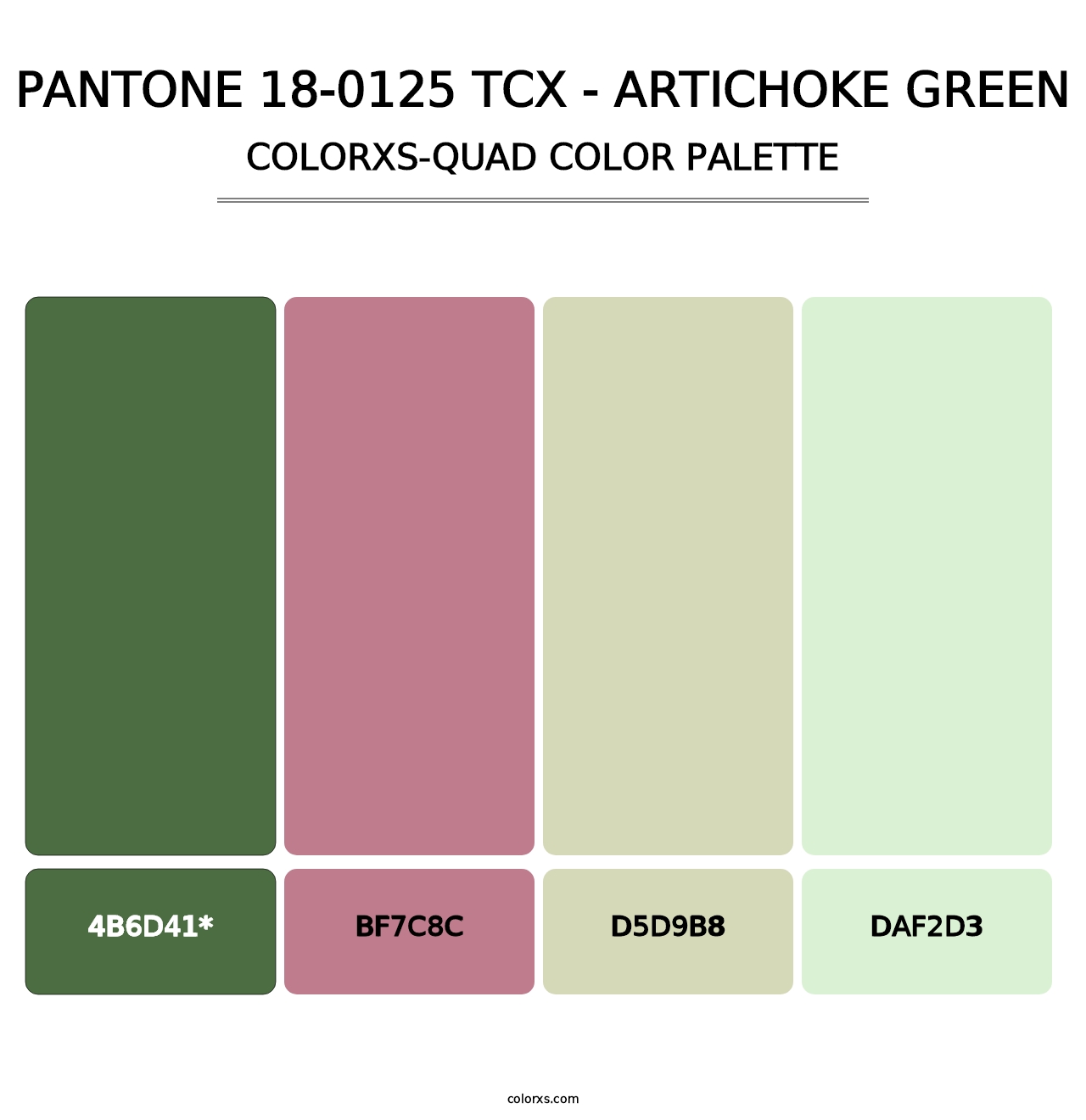 PANTONE 18-0125 TCX - Artichoke Green - Colorxs Quad Palette