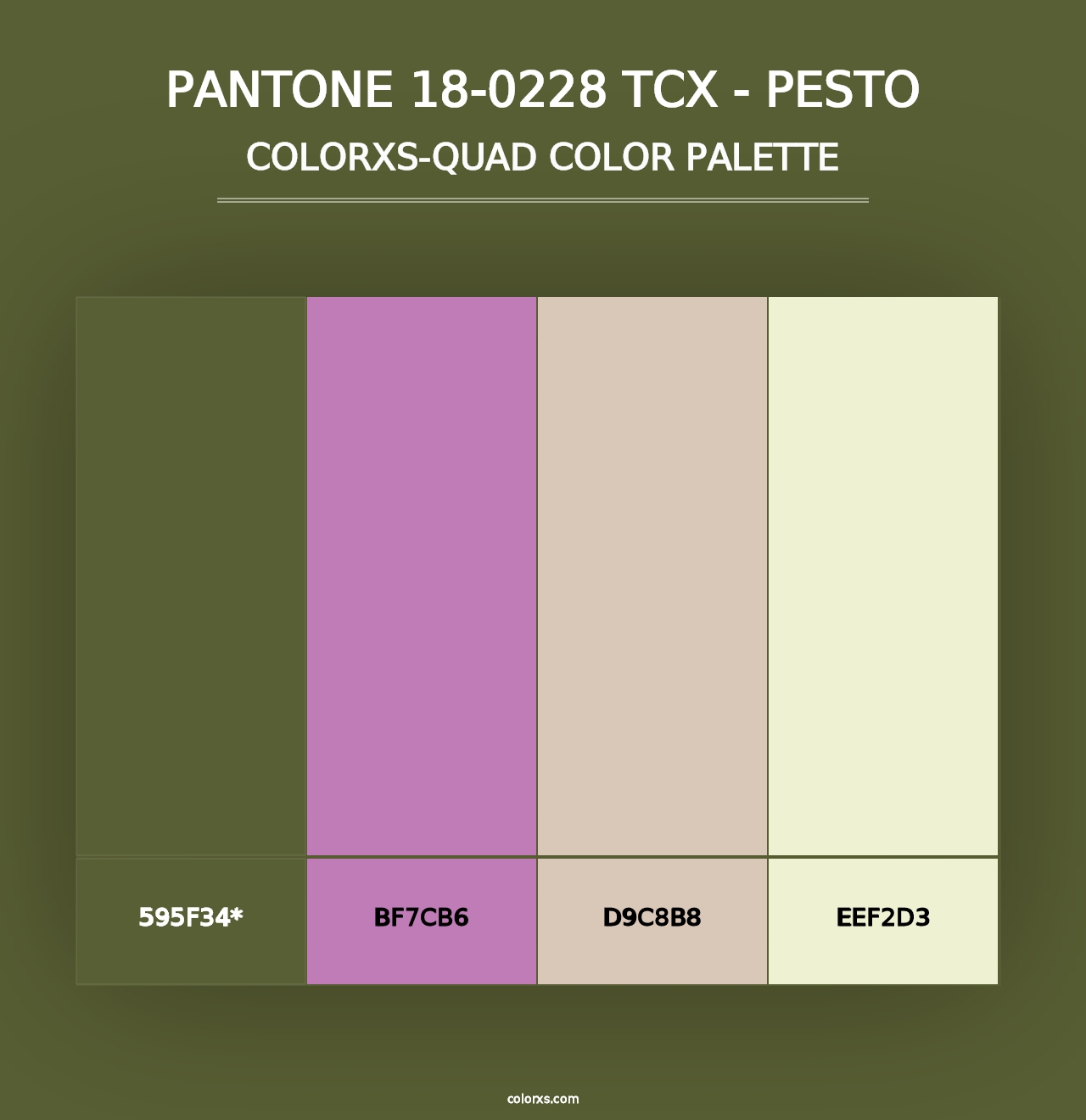 PANTONE 18-0228 TCX - Pesto - Colorxs Quad Palette