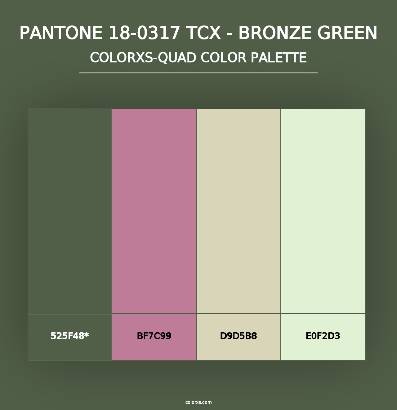 PANTONE 18-0317 TCX - Bronze Green - Colorxs Quad Palette