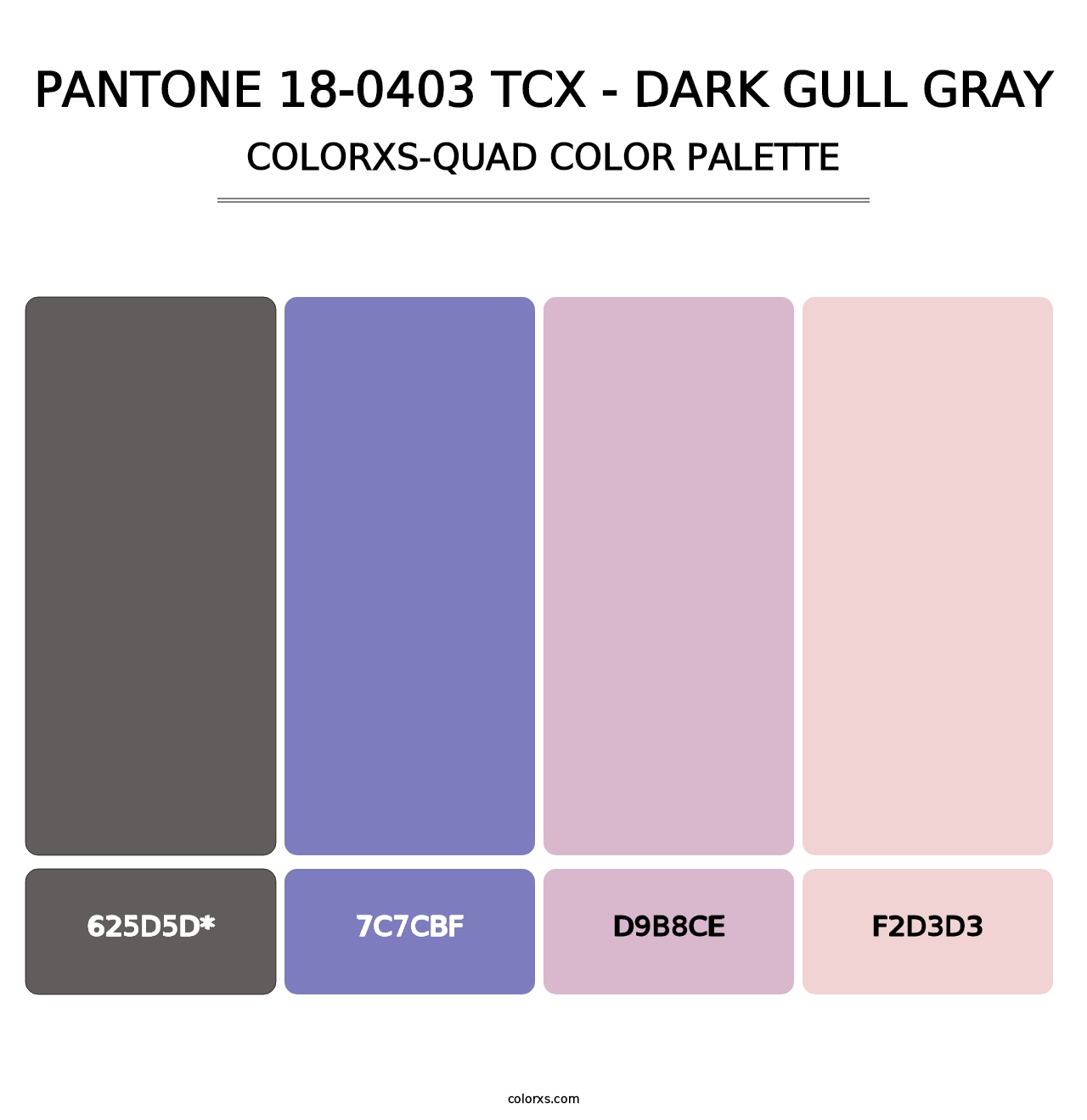 PANTONE 18-0403 TCX - Dark Gull Gray - Colorxs Quad Palette