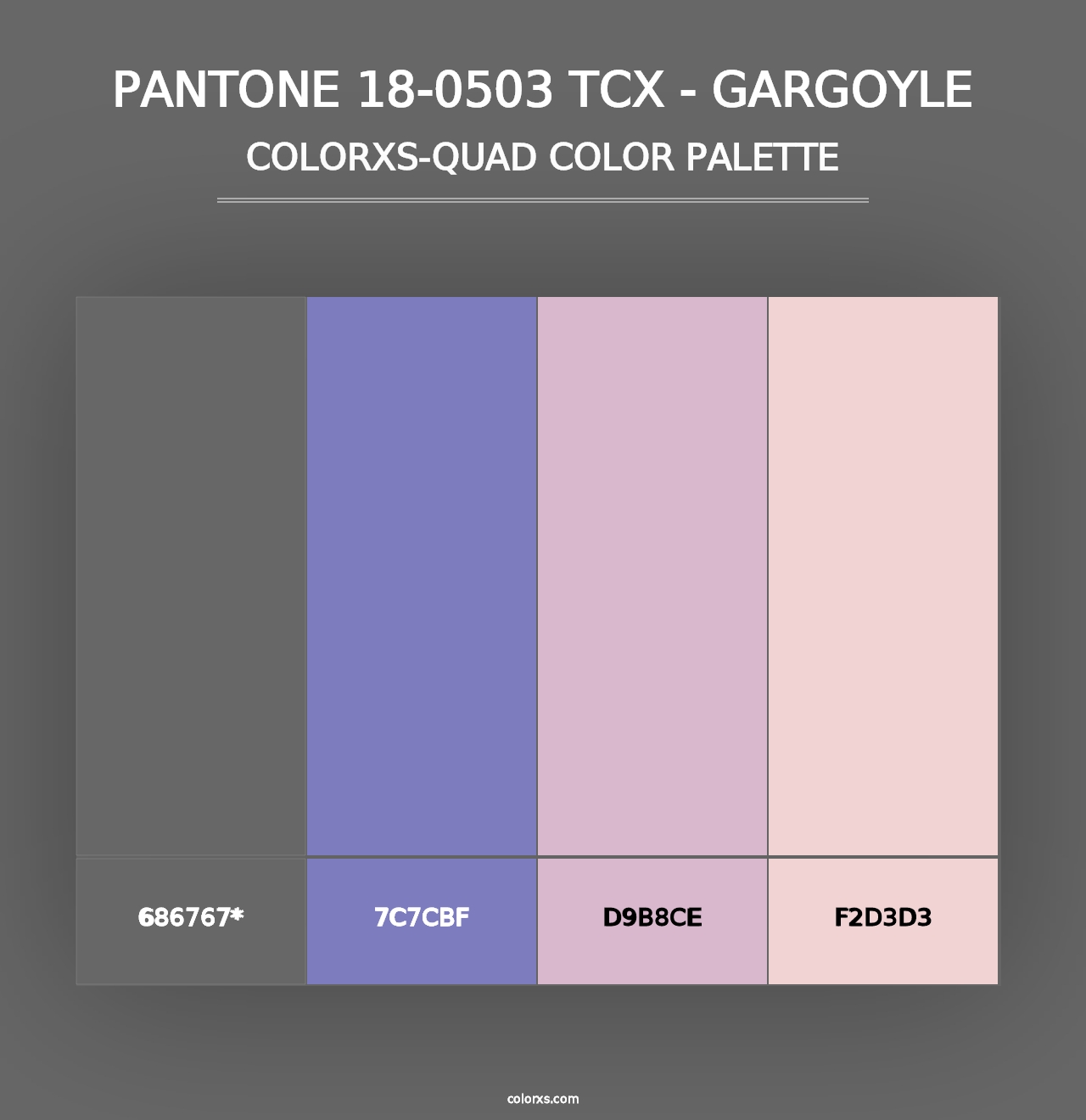 PANTONE 18-0503 TCX - Gargoyle - Colorxs Quad Palette