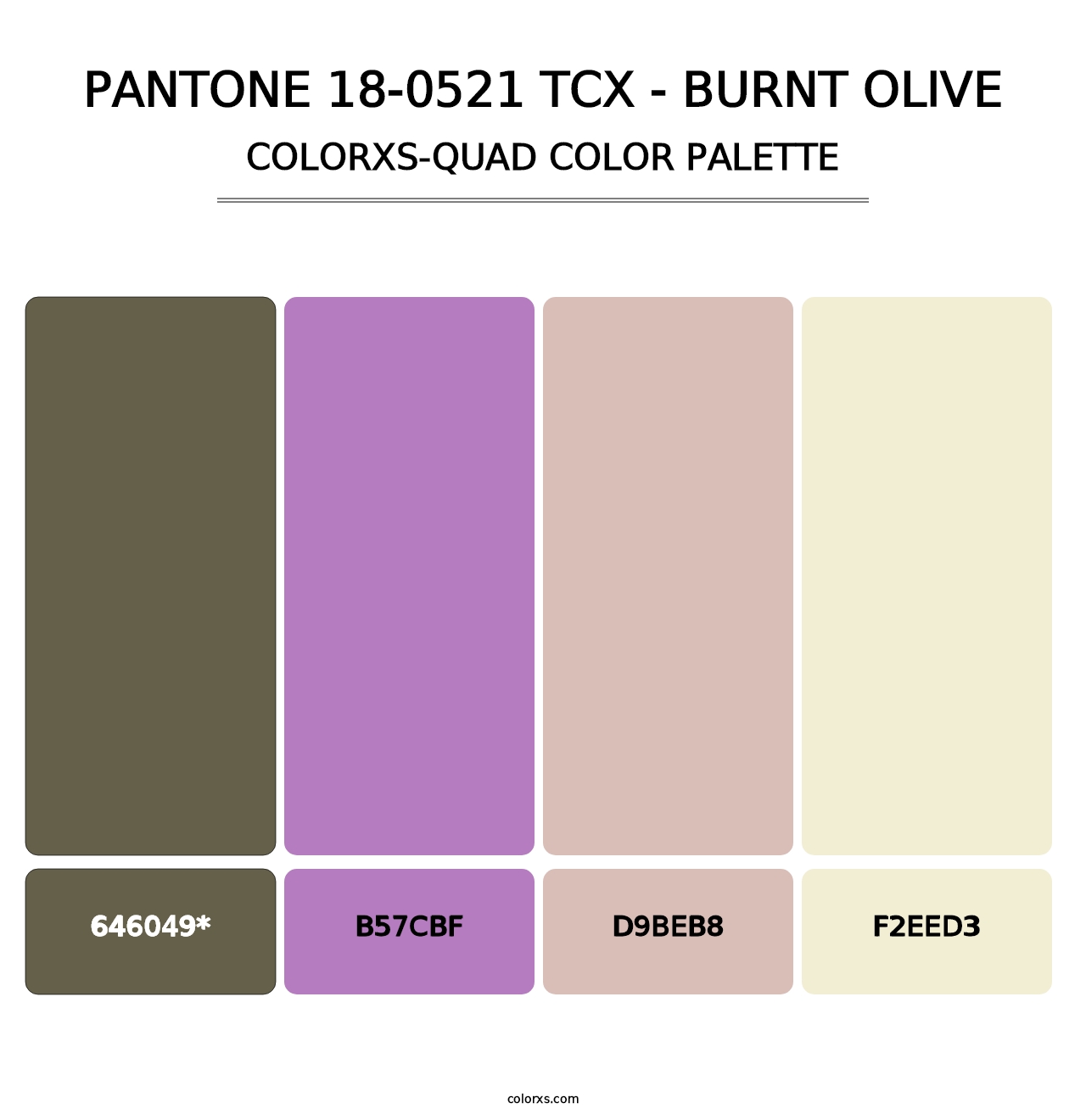 PANTONE 18-0521 TCX - Burnt Olive - Colorxs Quad Palette