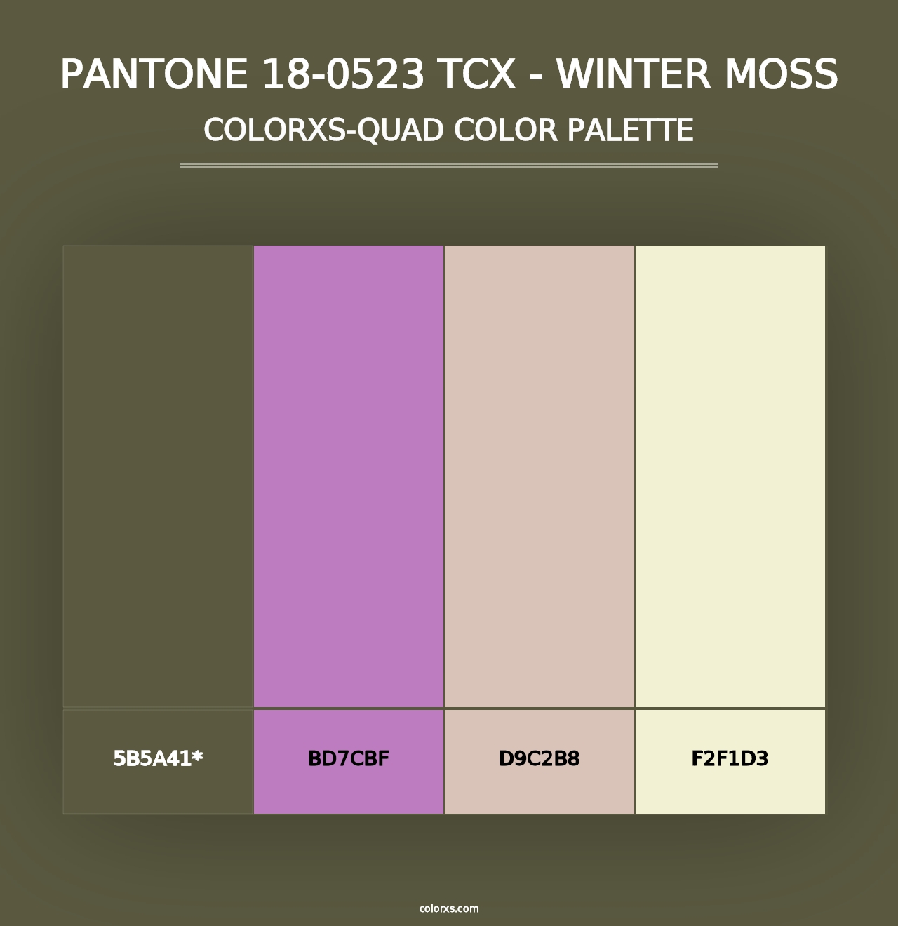 PANTONE 18-0523 TCX - Winter Moss - Colorxs Quad Palette