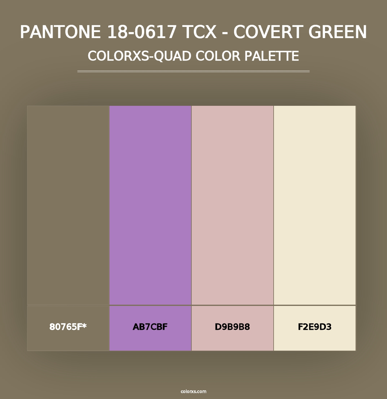 PANTONE 18-0617 TCX - Covert Green - Colorxs Quad Palette