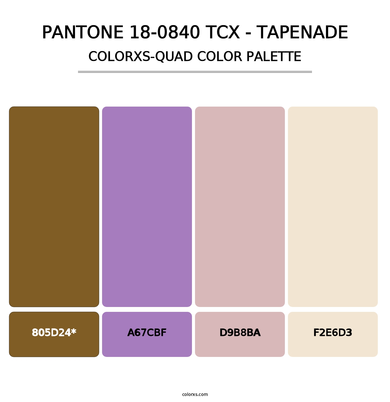 PANTONE 18-0840 TCX - Tapenade - Colorxs Quad Palette